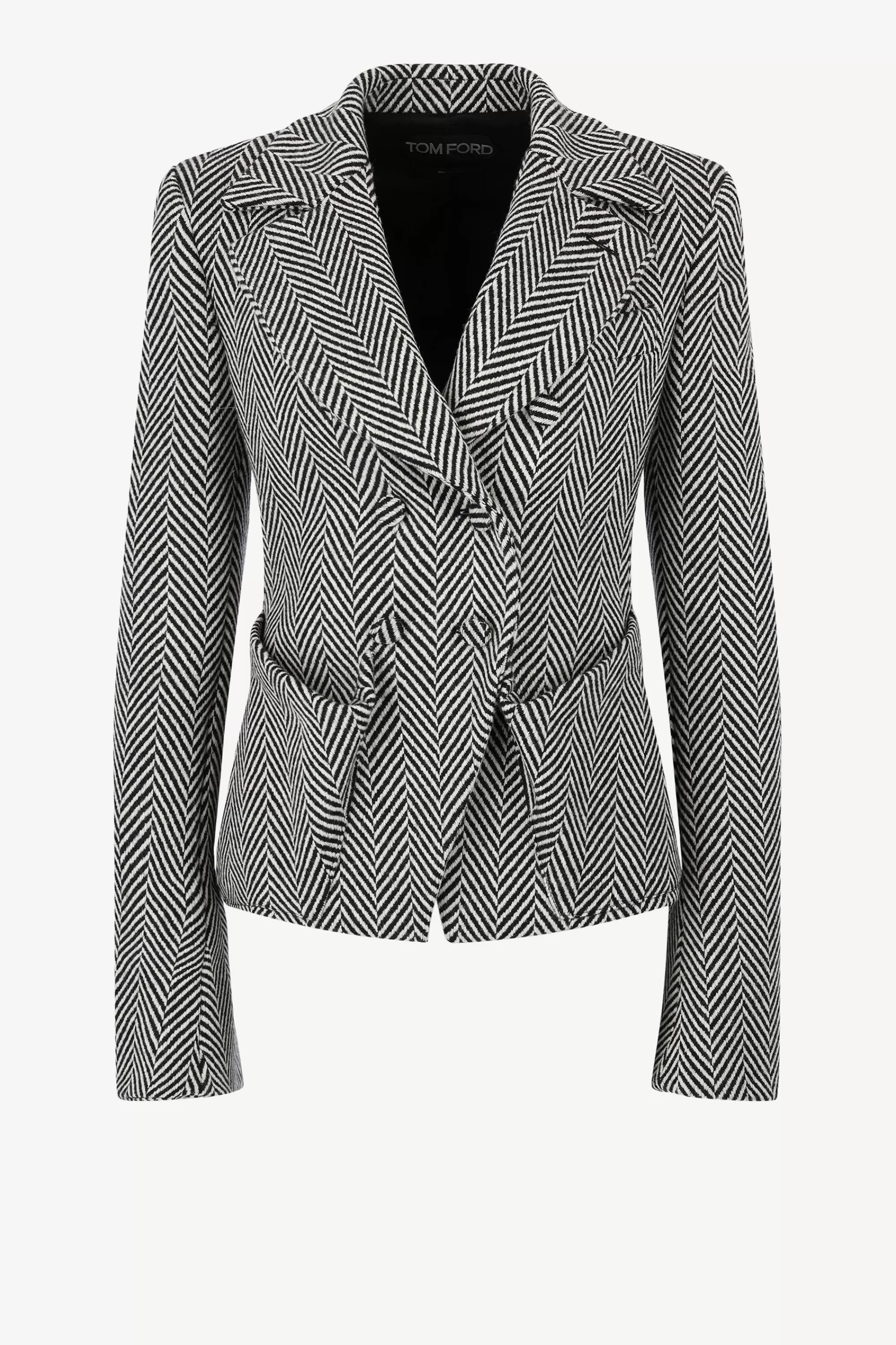 Frauen Tom Ford Blazer Double-Faced In Chalk/Schwarz