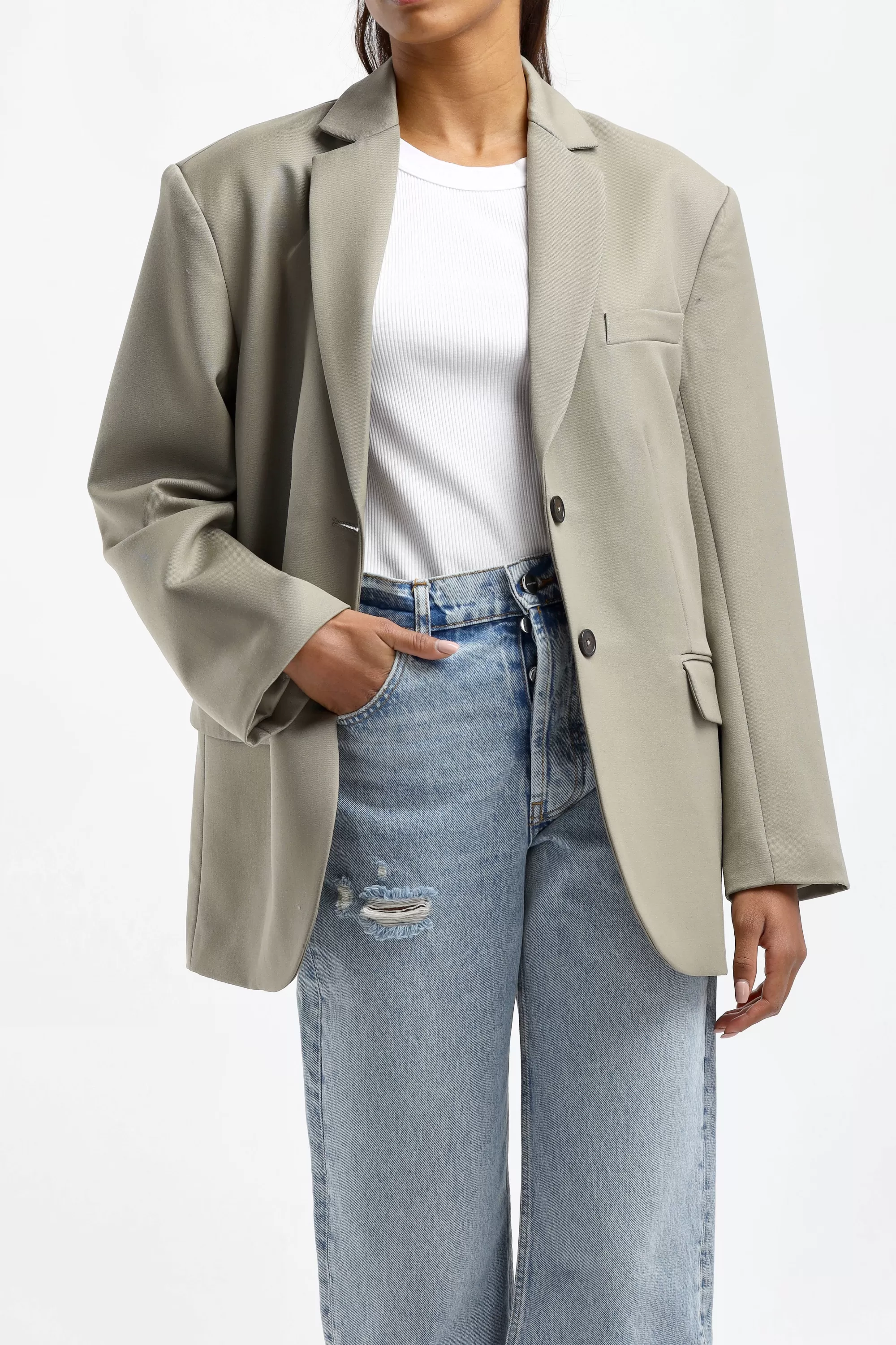 Frauen Anine Bing Blazer Quinn In Green Khaki