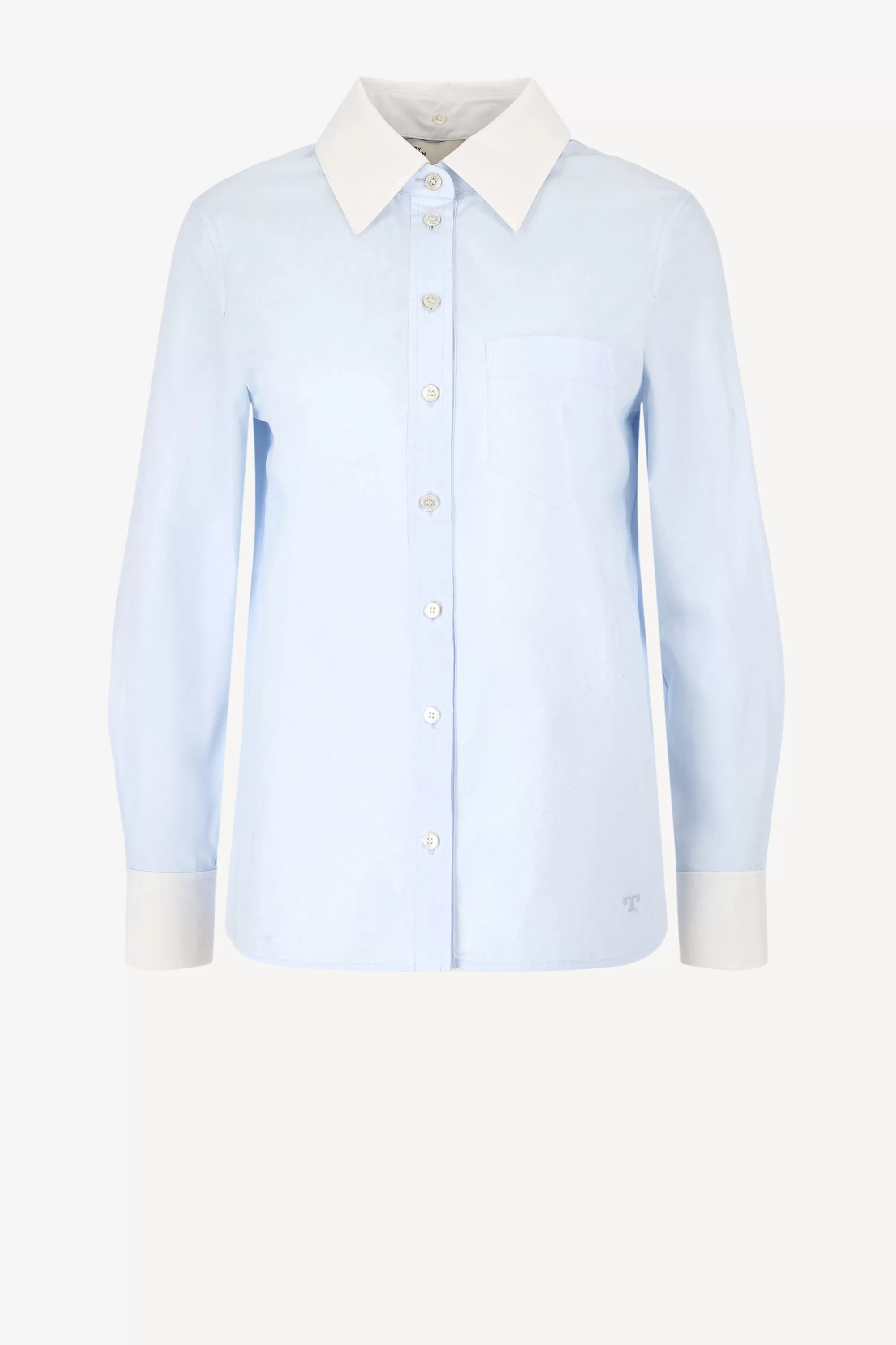 Frauen Tory Burch Bluse In Crisp Blue/Weis