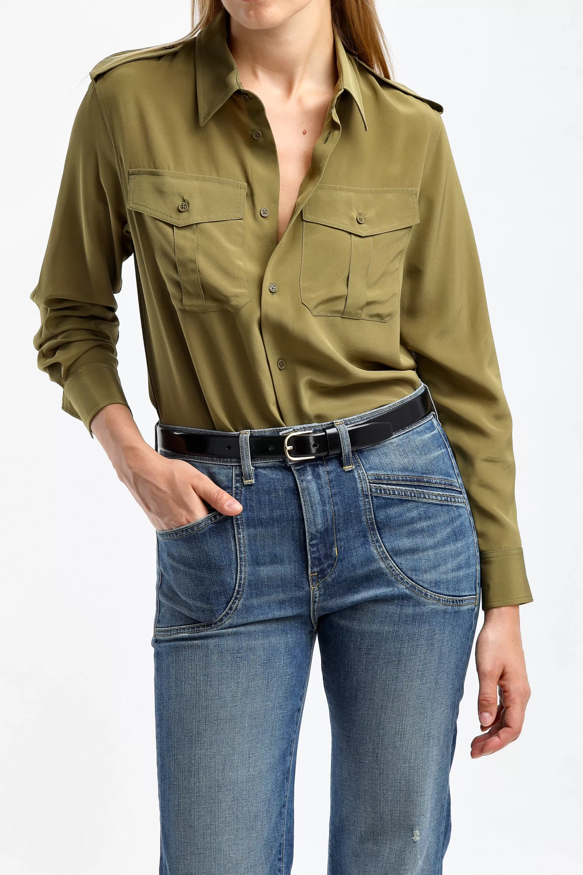 Frauen Nili Lotan Bluse Jeanette In Olive