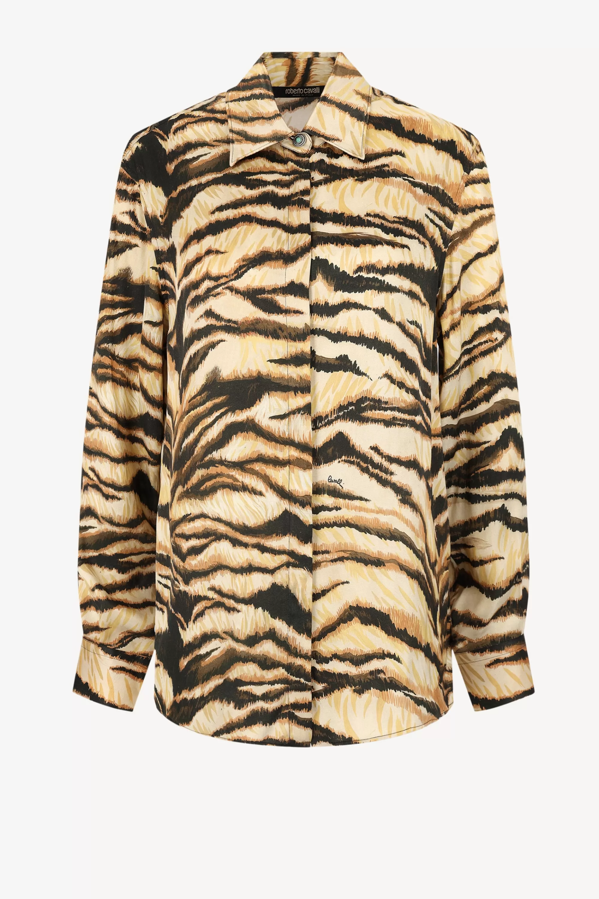 Frauen Roberto Cavalli Bluse Tiger In Naturale