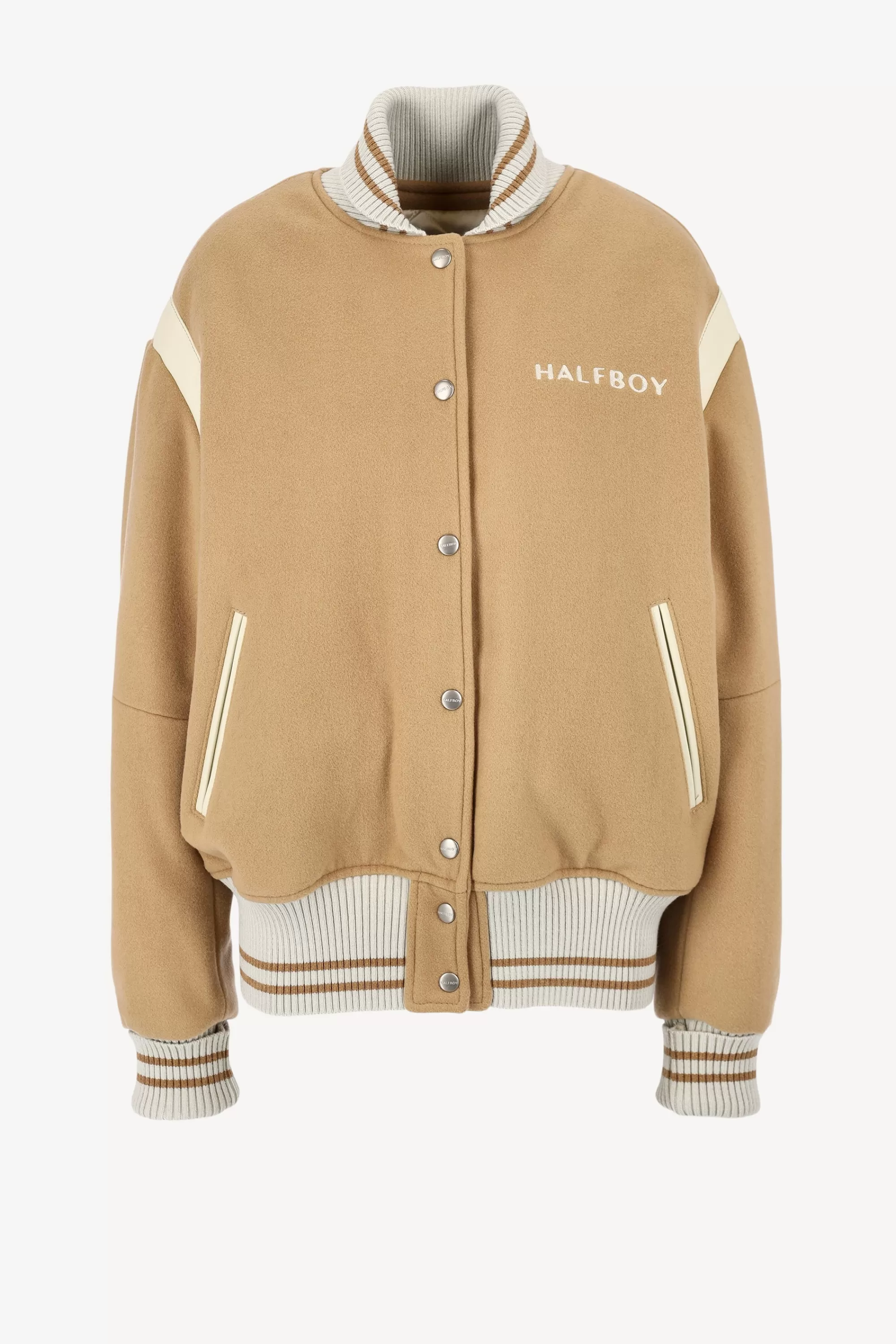 Frauen Halfboy Bomberjacke Varsity In Camel