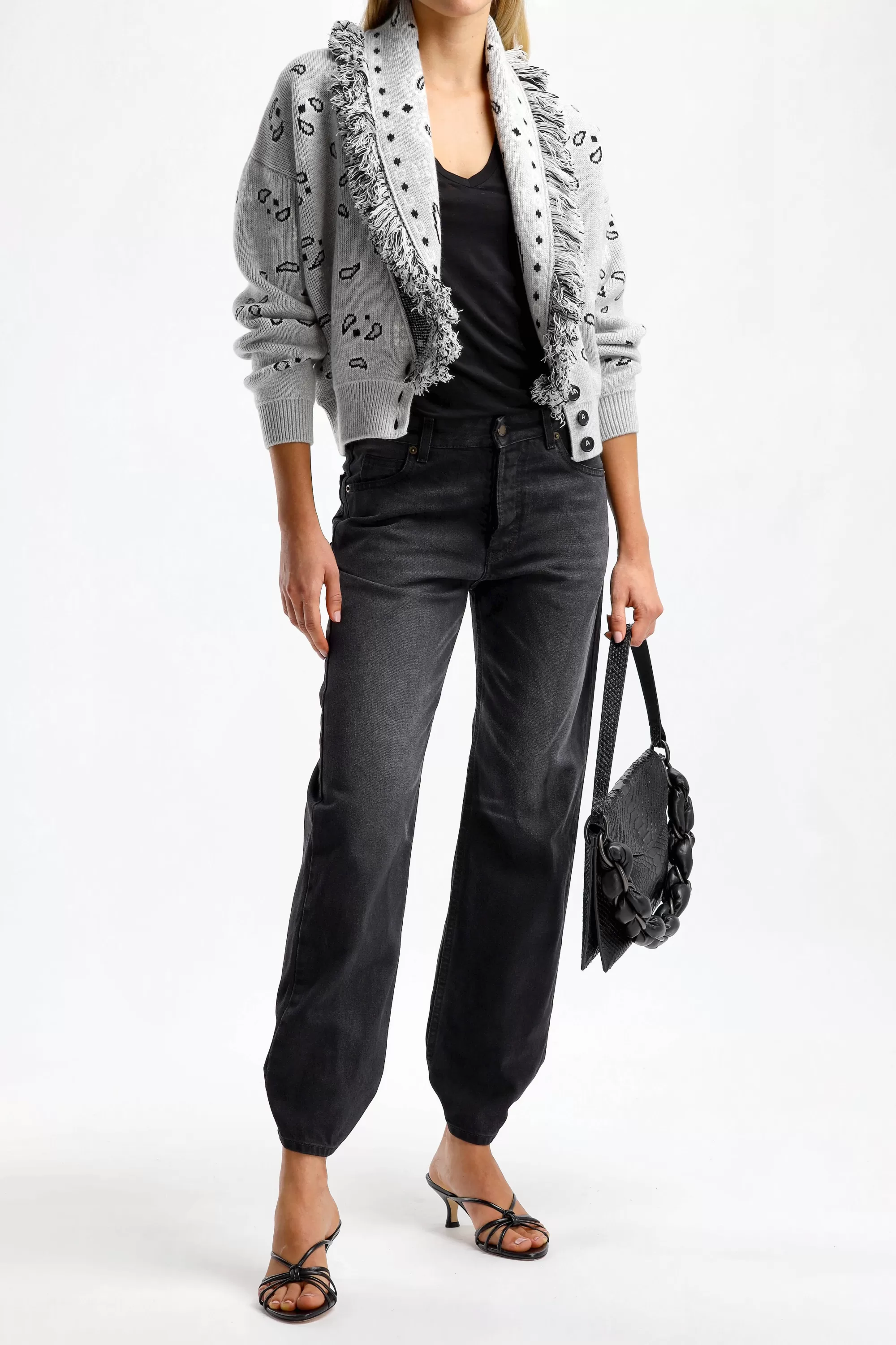 Frauen Alanui Cardigan Bandana Bomber In Cloud