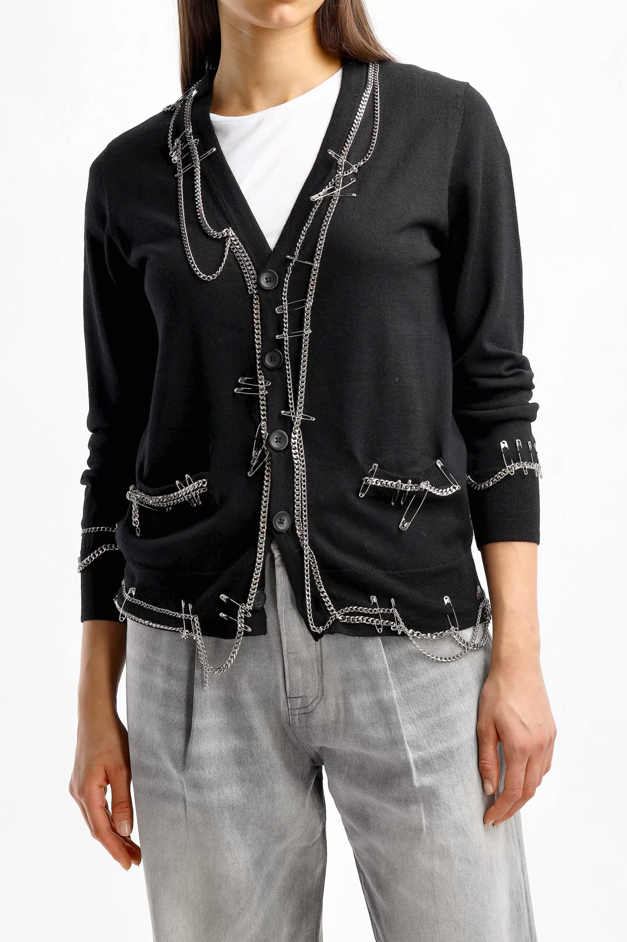 Frauen R13 Cardigan Chain Embellished In Schwarz