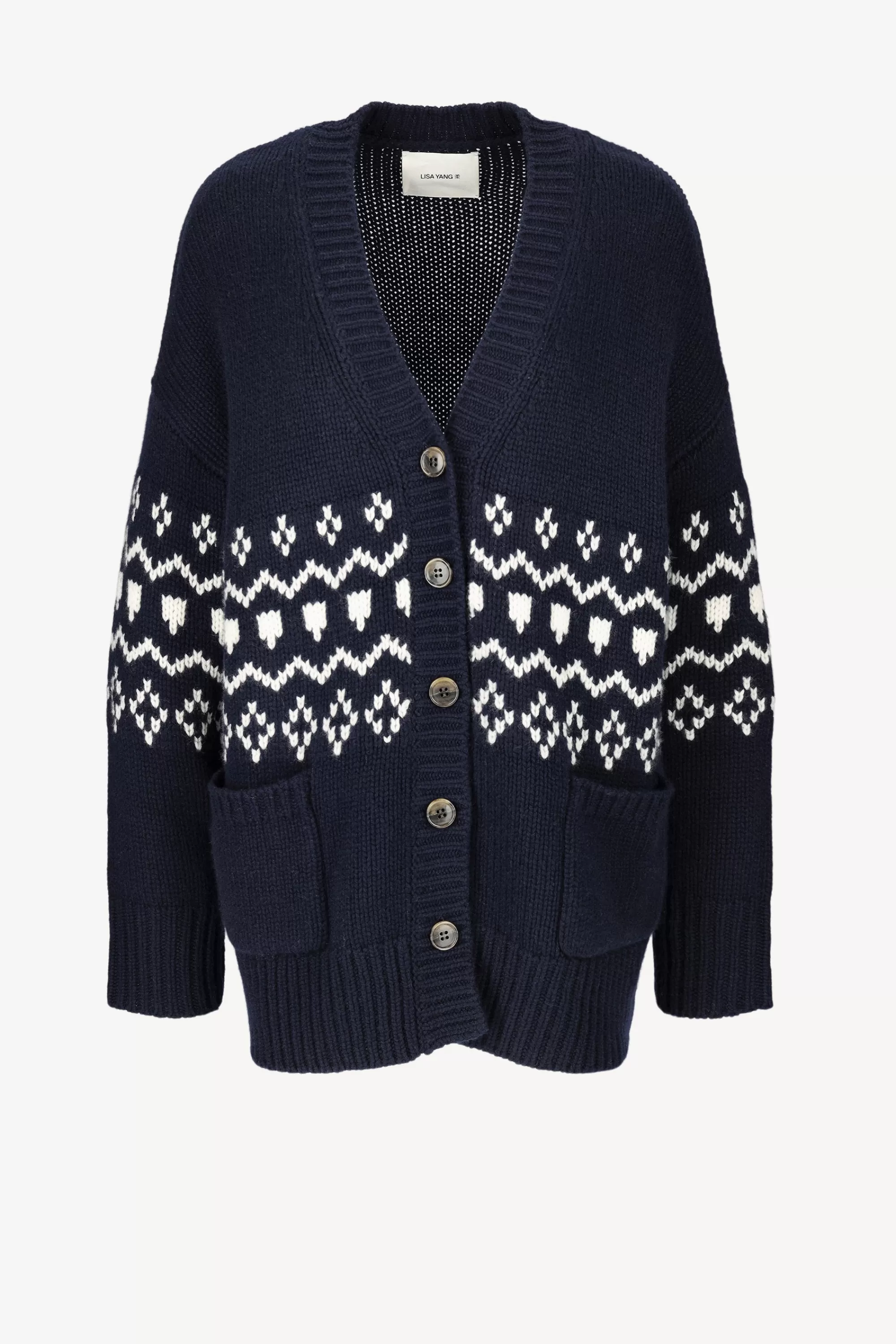 Frauen Lisa Yang Cardigan Greyson In Navy/Cream