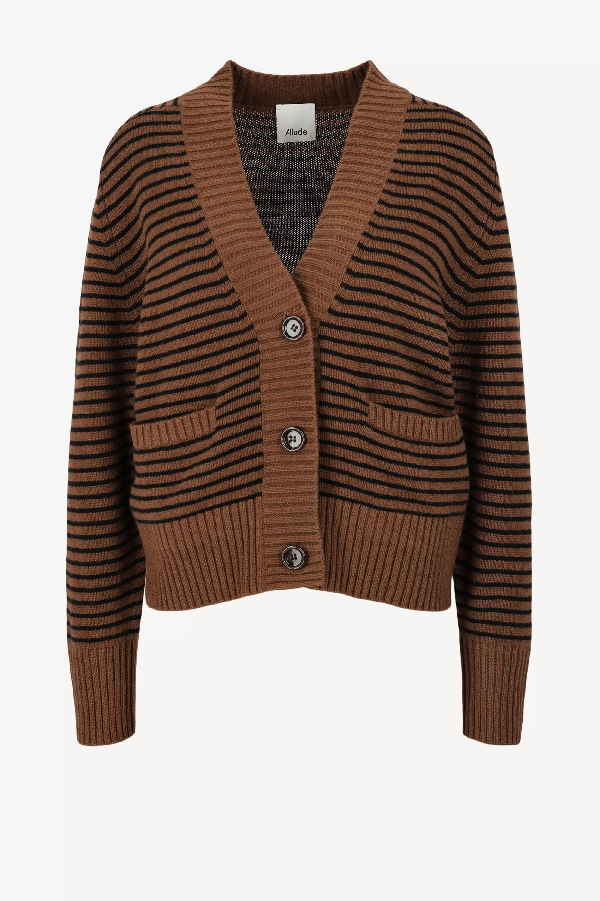 Frauen Allude Cardigan In Camel/Schwarz