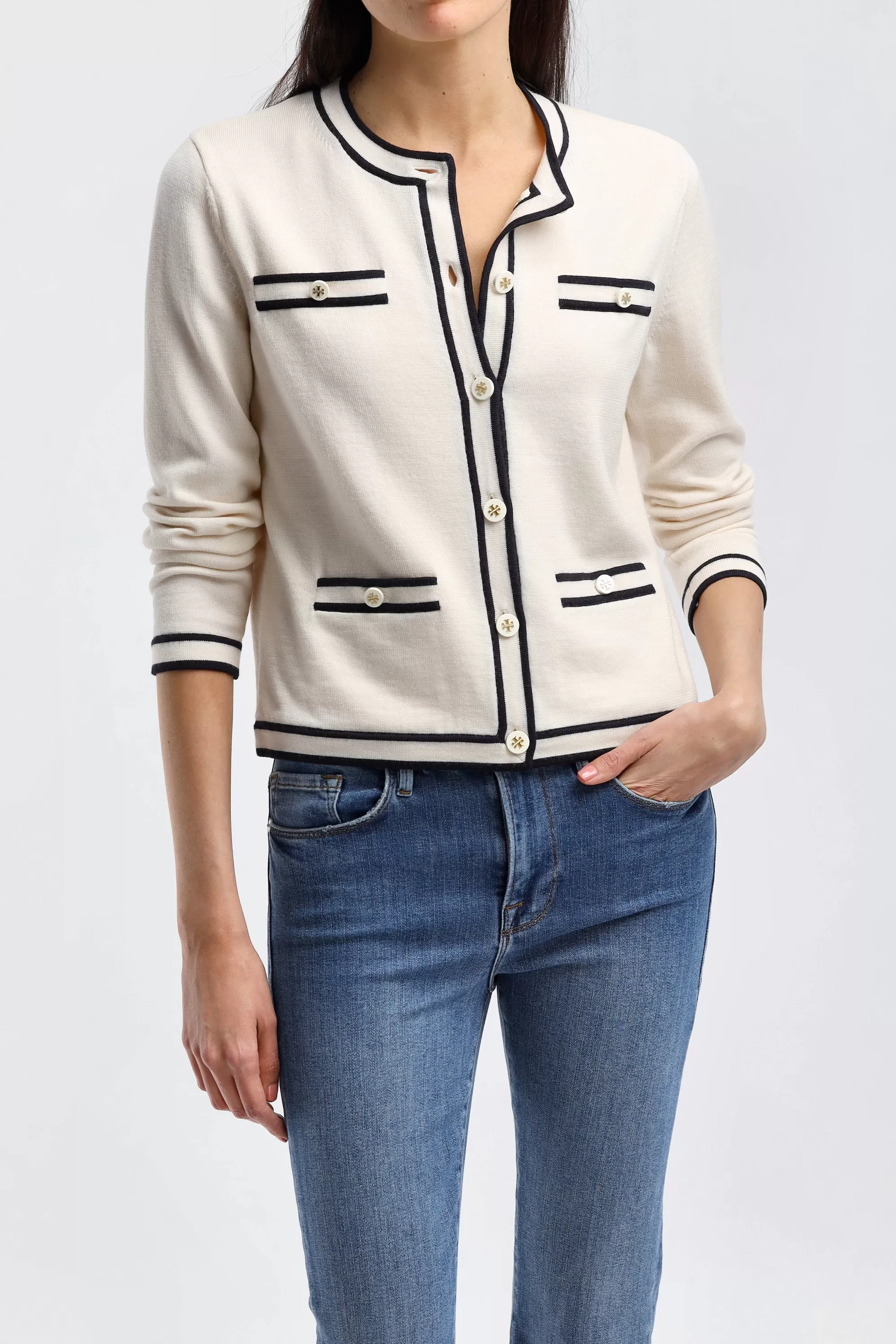 Frauen Tory Burch Cardigan Kendra In French/Navy