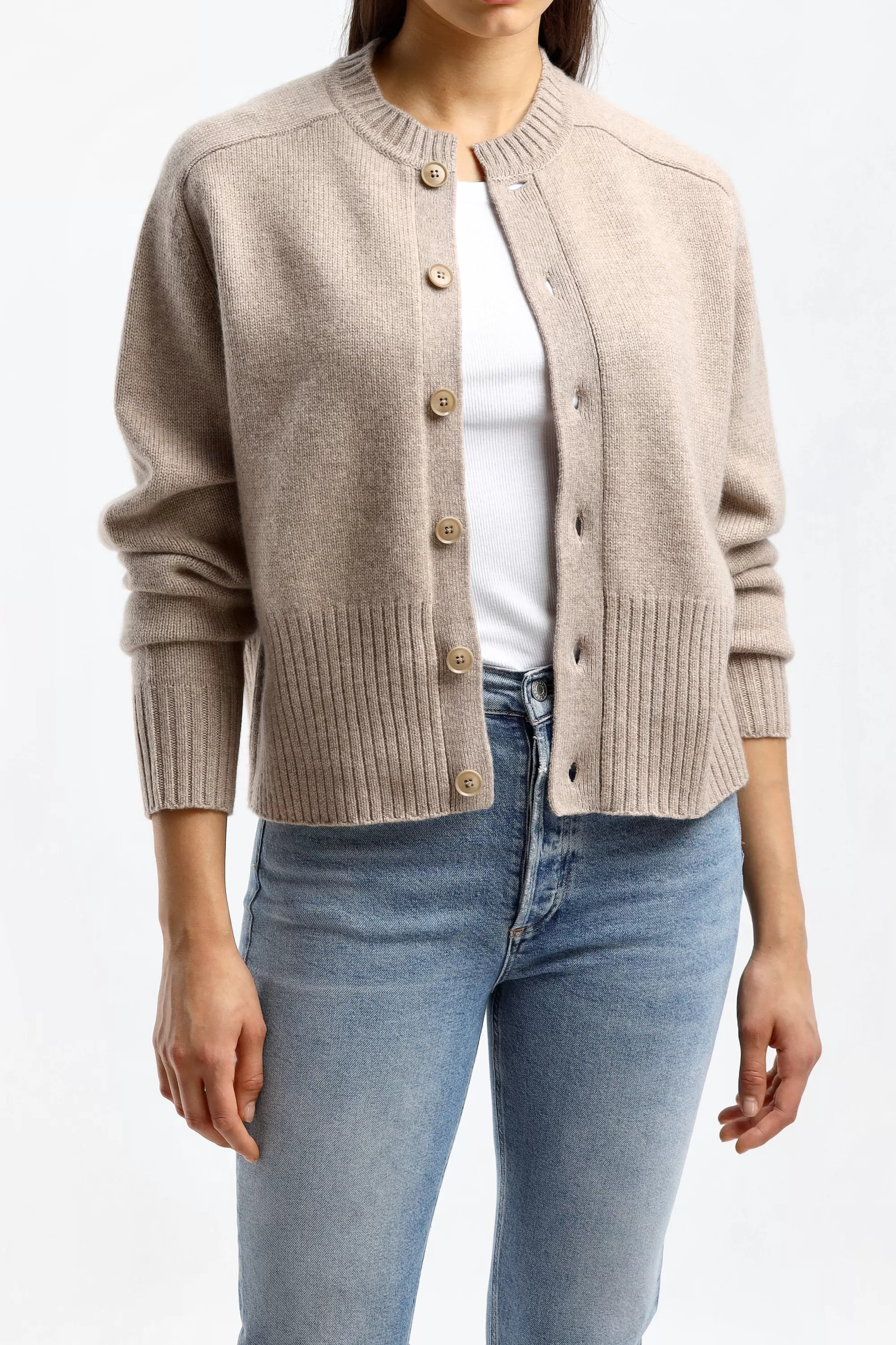 Frauen Extreme Cashmere Cardigan Scala N°298 In Sand