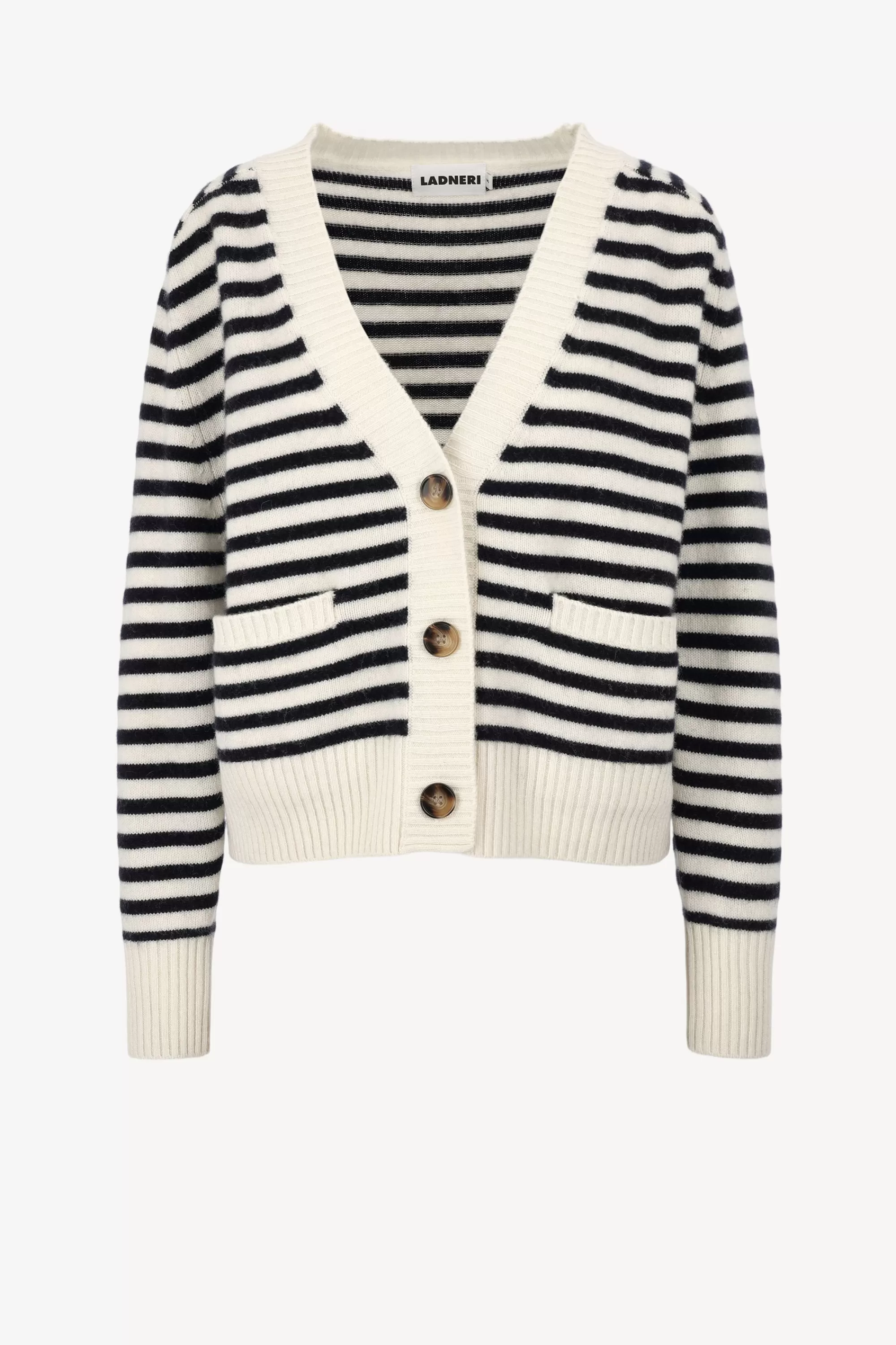 Frauen Ladneri Cardigan Stripes In Schwarz/Weis