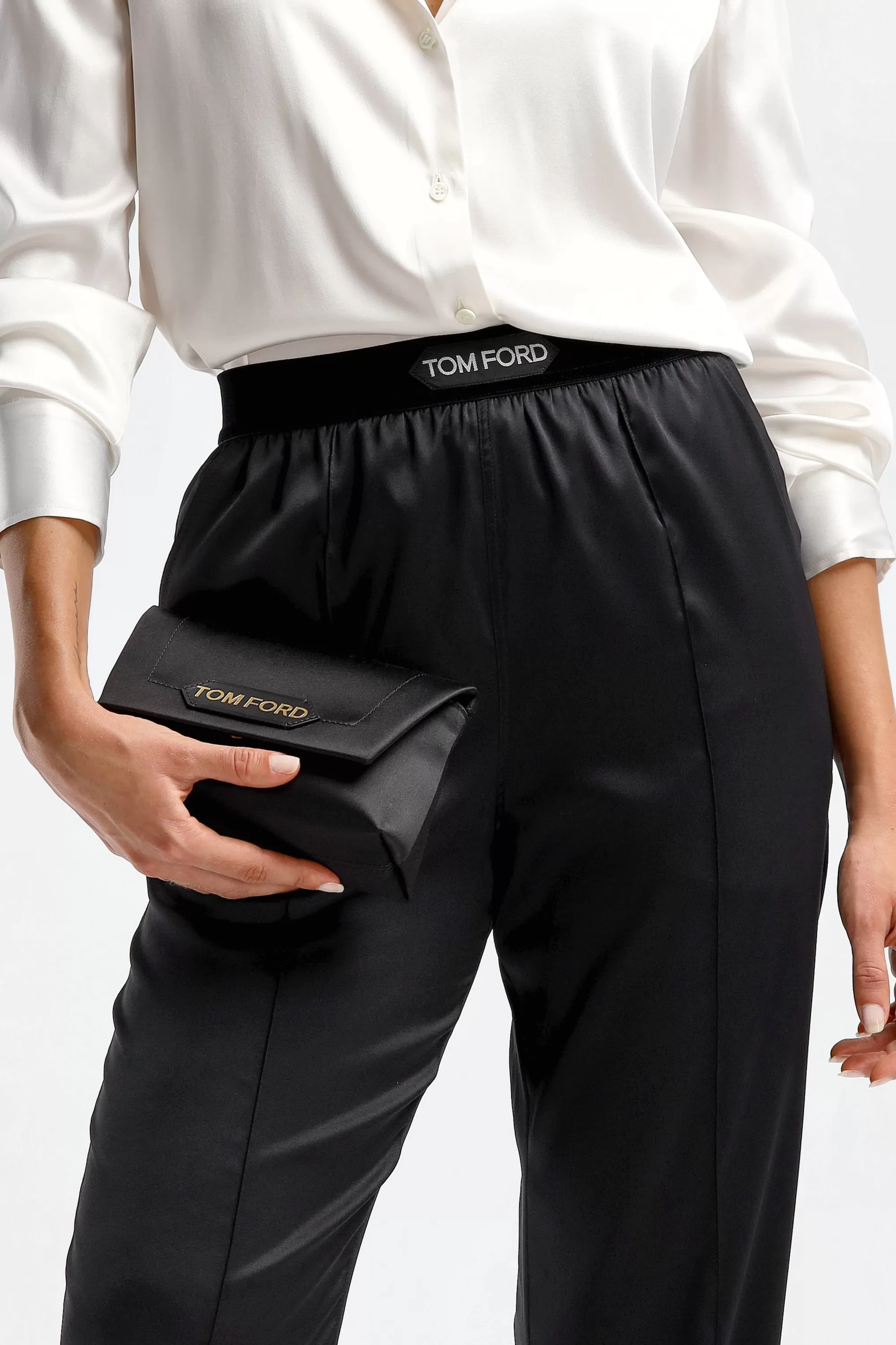 Frauen Tom Ford Clutch Satin Mini Chain In Schwarz