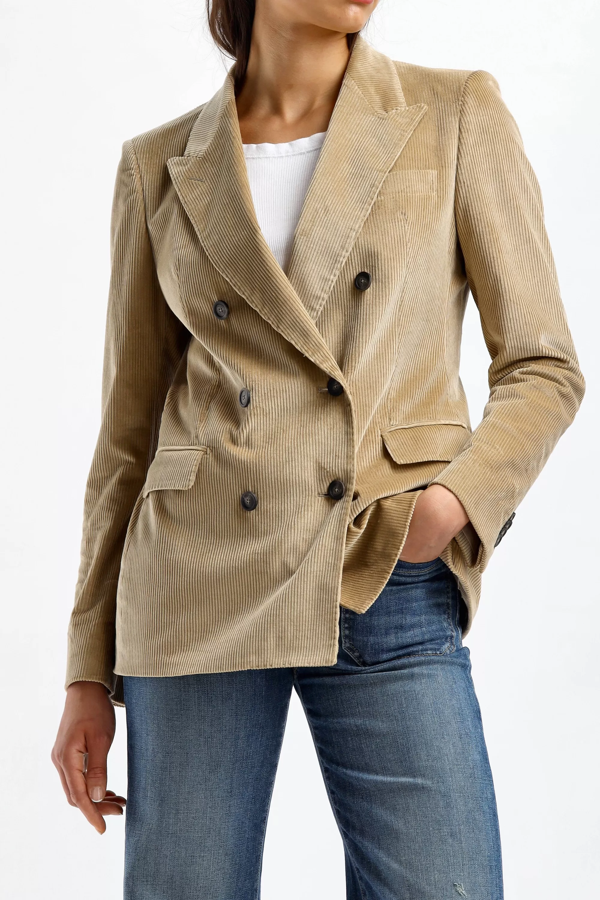 Frauen Tagliatore Cordblazer Parigi In Beige