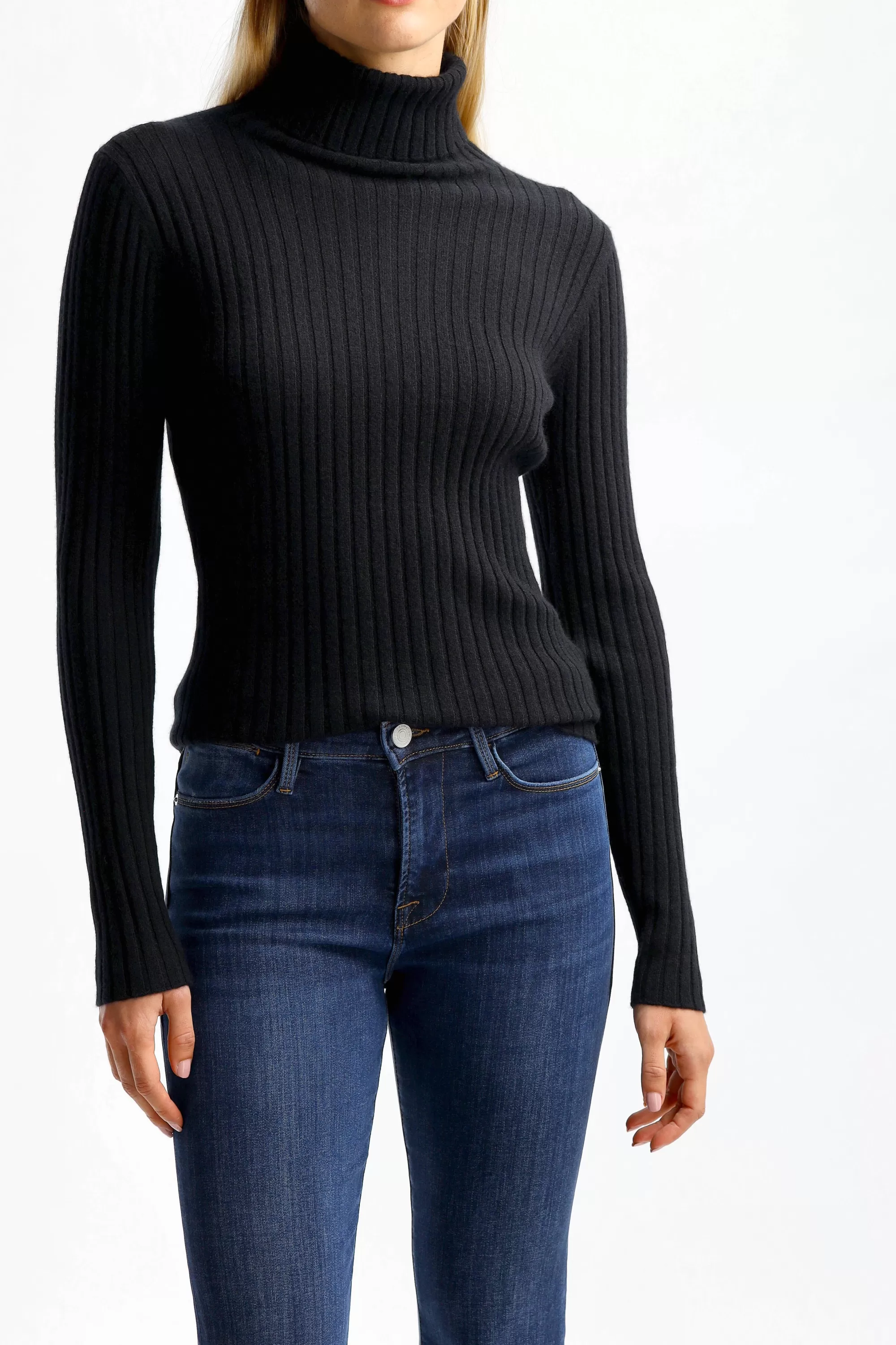 Frauen Allude Feiner Rollkragenpullover In Schwarz