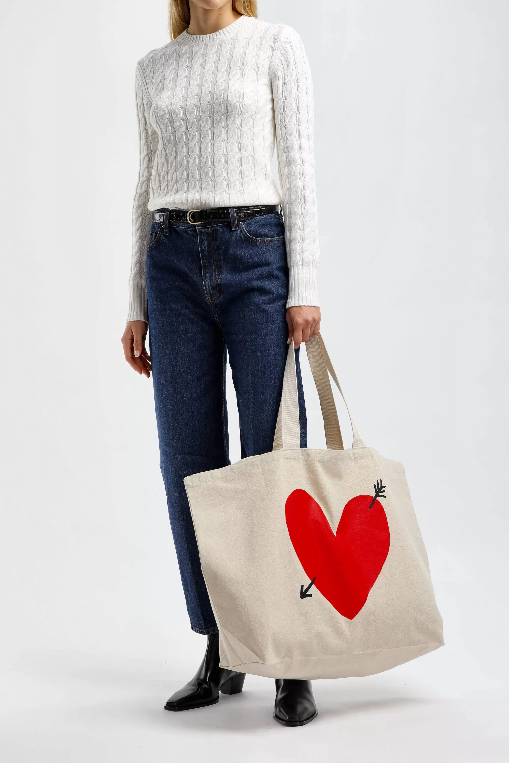 Frauen Anita Hass Groser Canvas Shopper Mit Herz-Logo