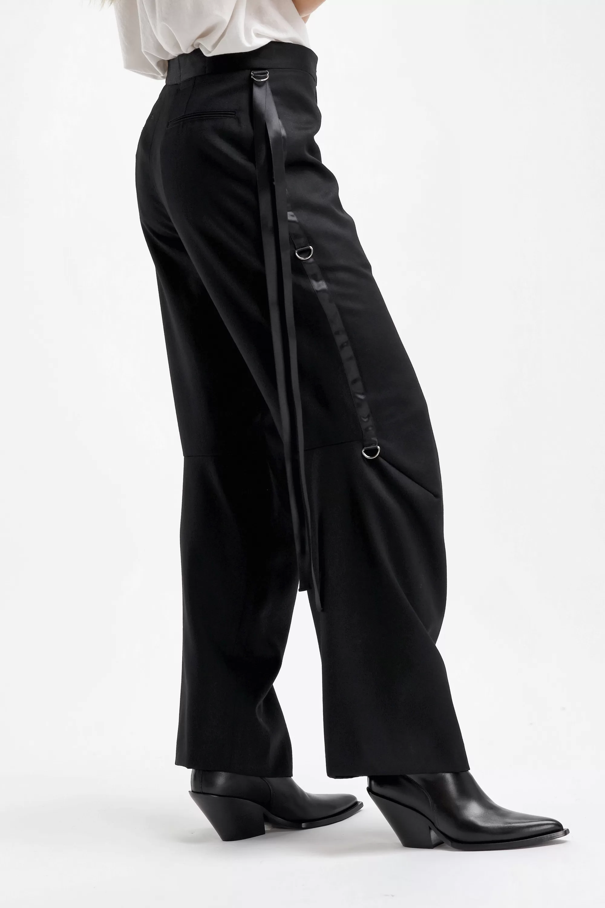 Frauen R13 Hose Articulated In Black Satin