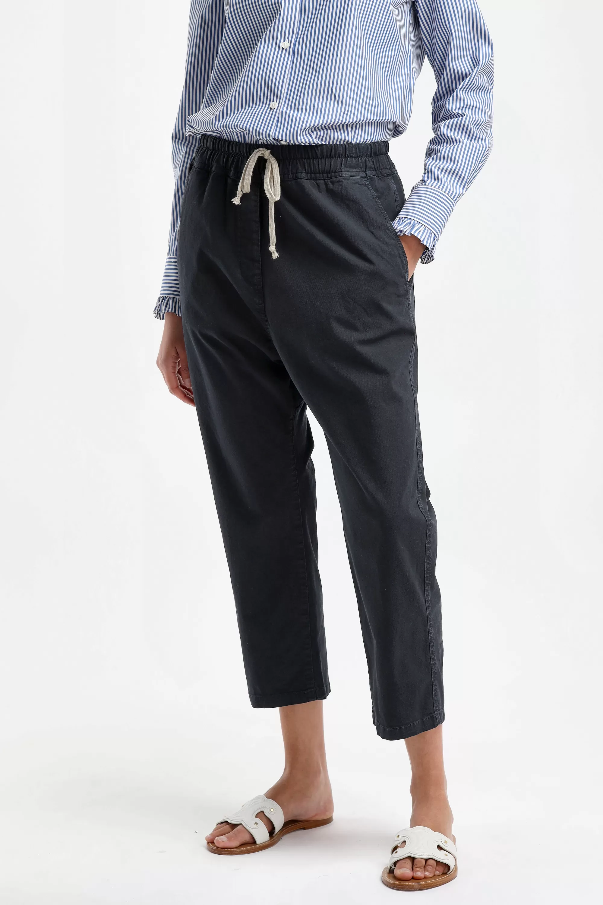 Frauen Nili Lotan Hose Casablanca Drawstring In Dark Navy