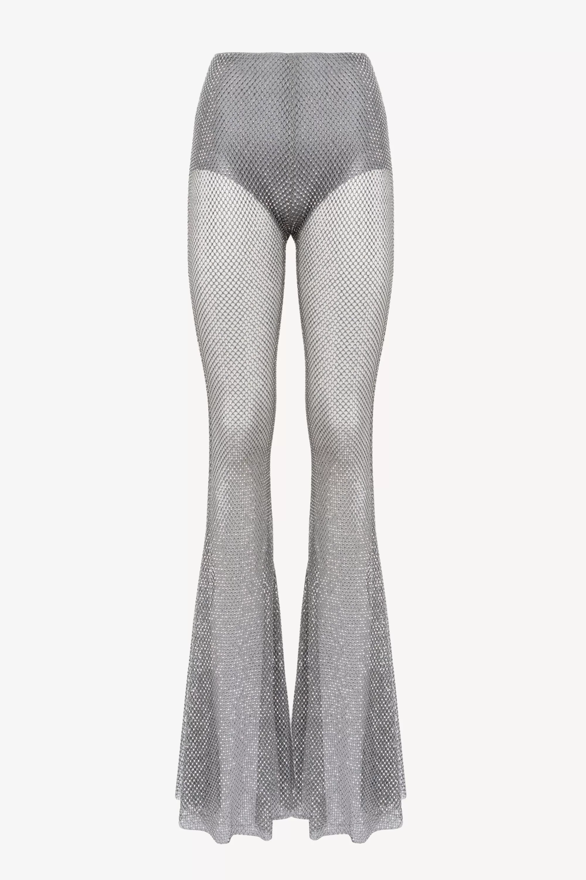 Frauen Giuseppe Di Morabito Hose Mesh Rhinestone In Silber