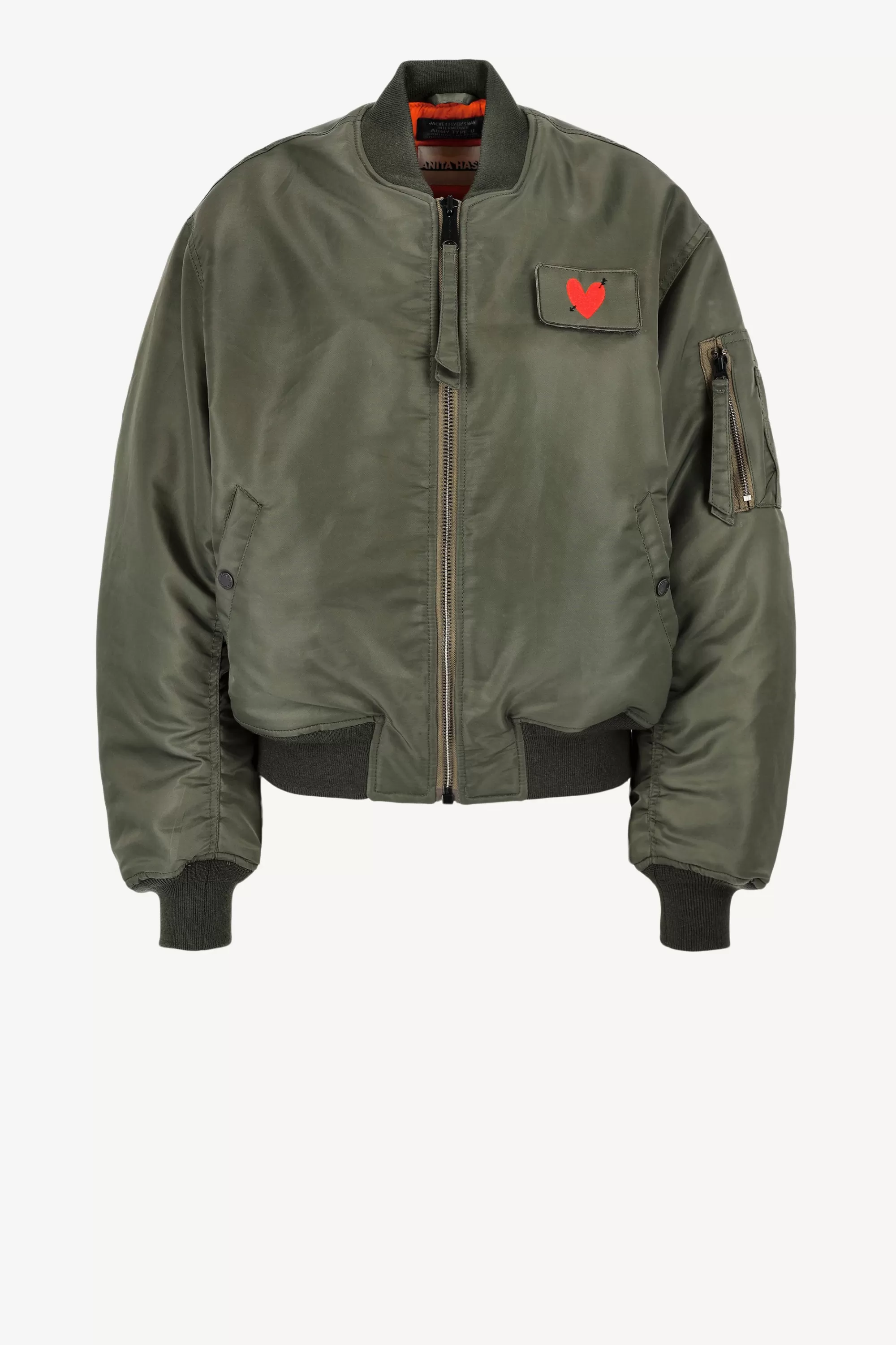 Frauen Schott x Anita Hass Jacke Airforce 90S 'Heart' In Army