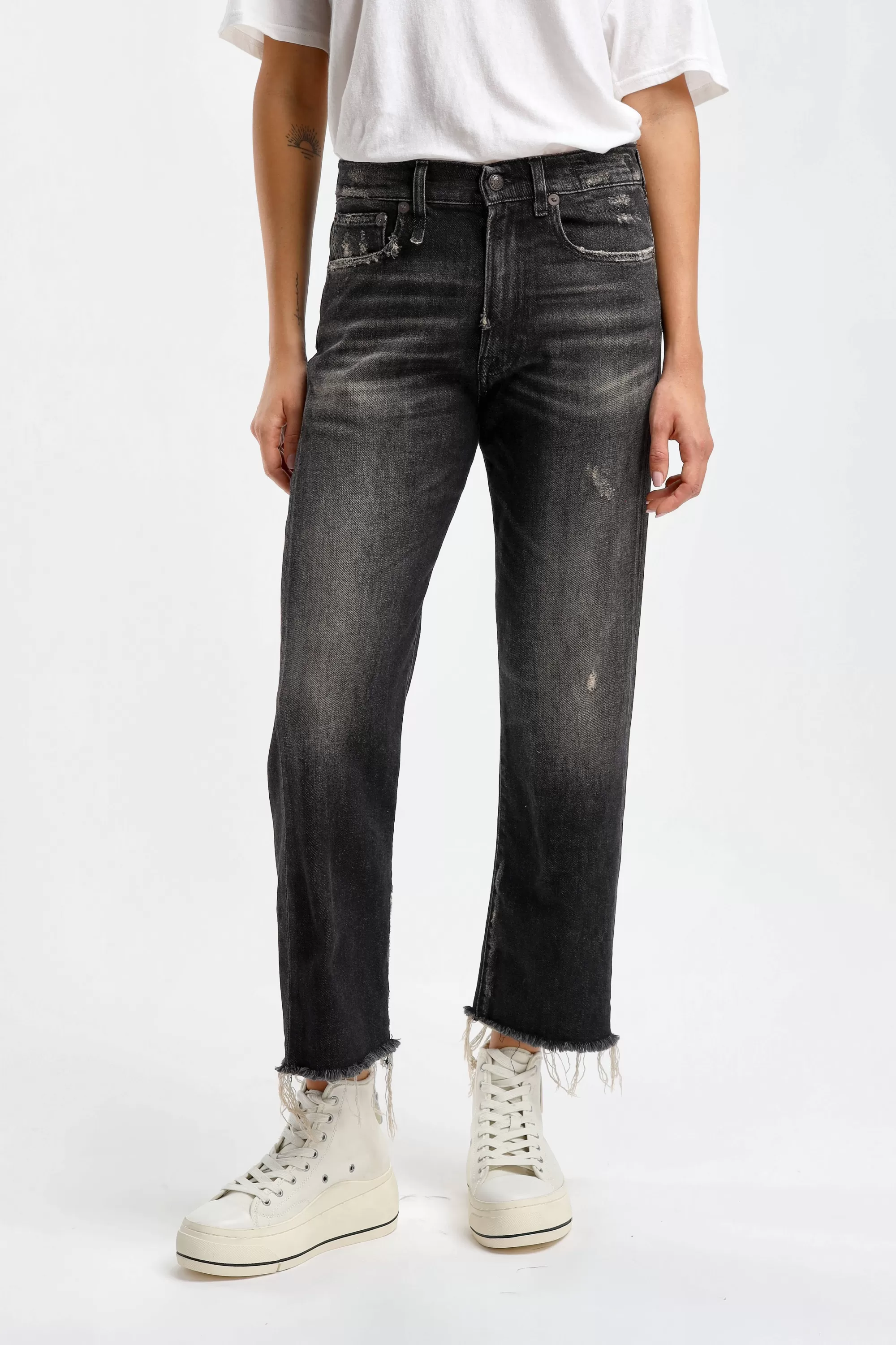 Frauen R13 Jeans Boyfriend In Abbey Black