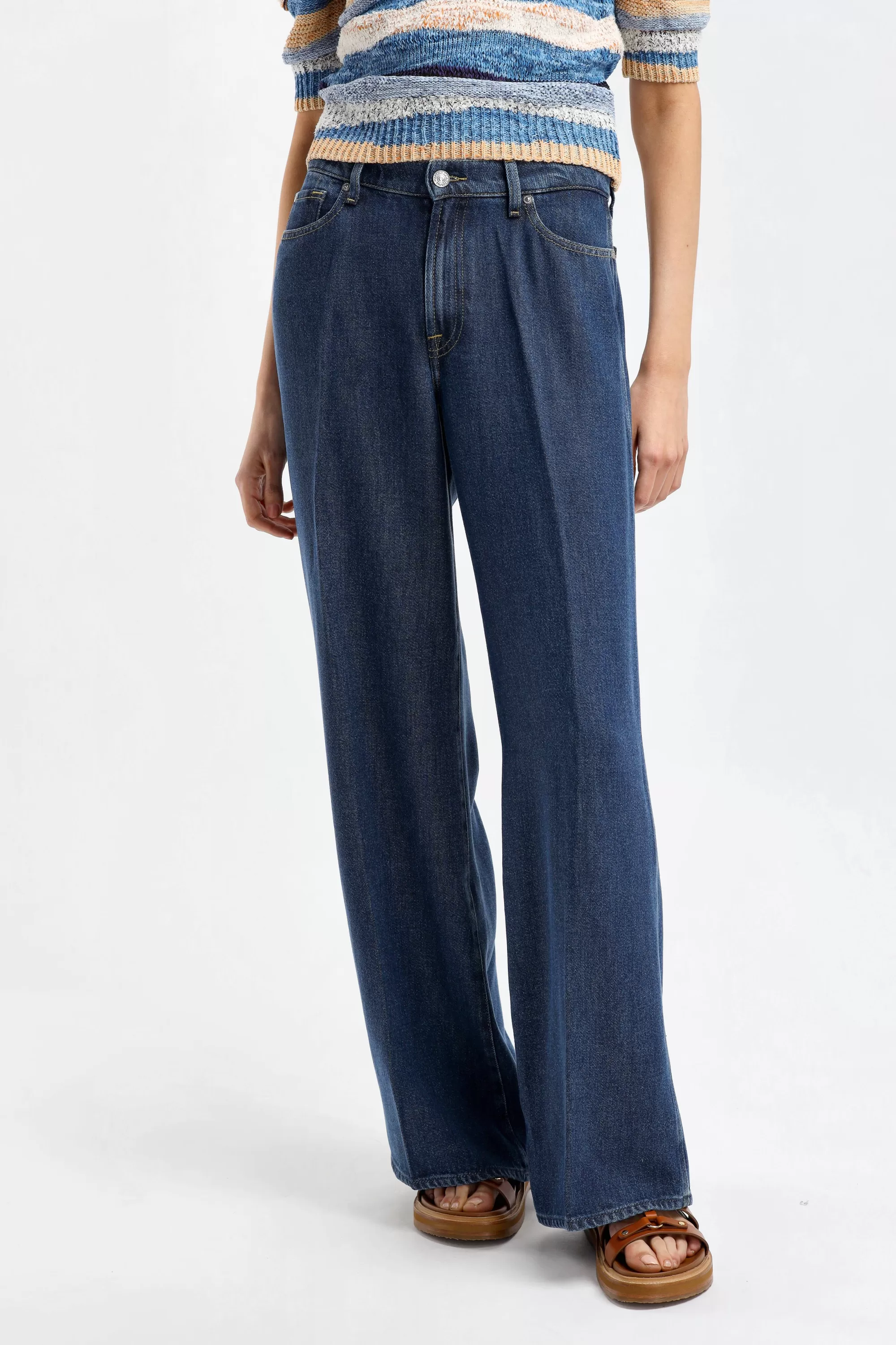 Frauen 7 For All Mankind Jeans Lotta Bluenote In Mid Blue