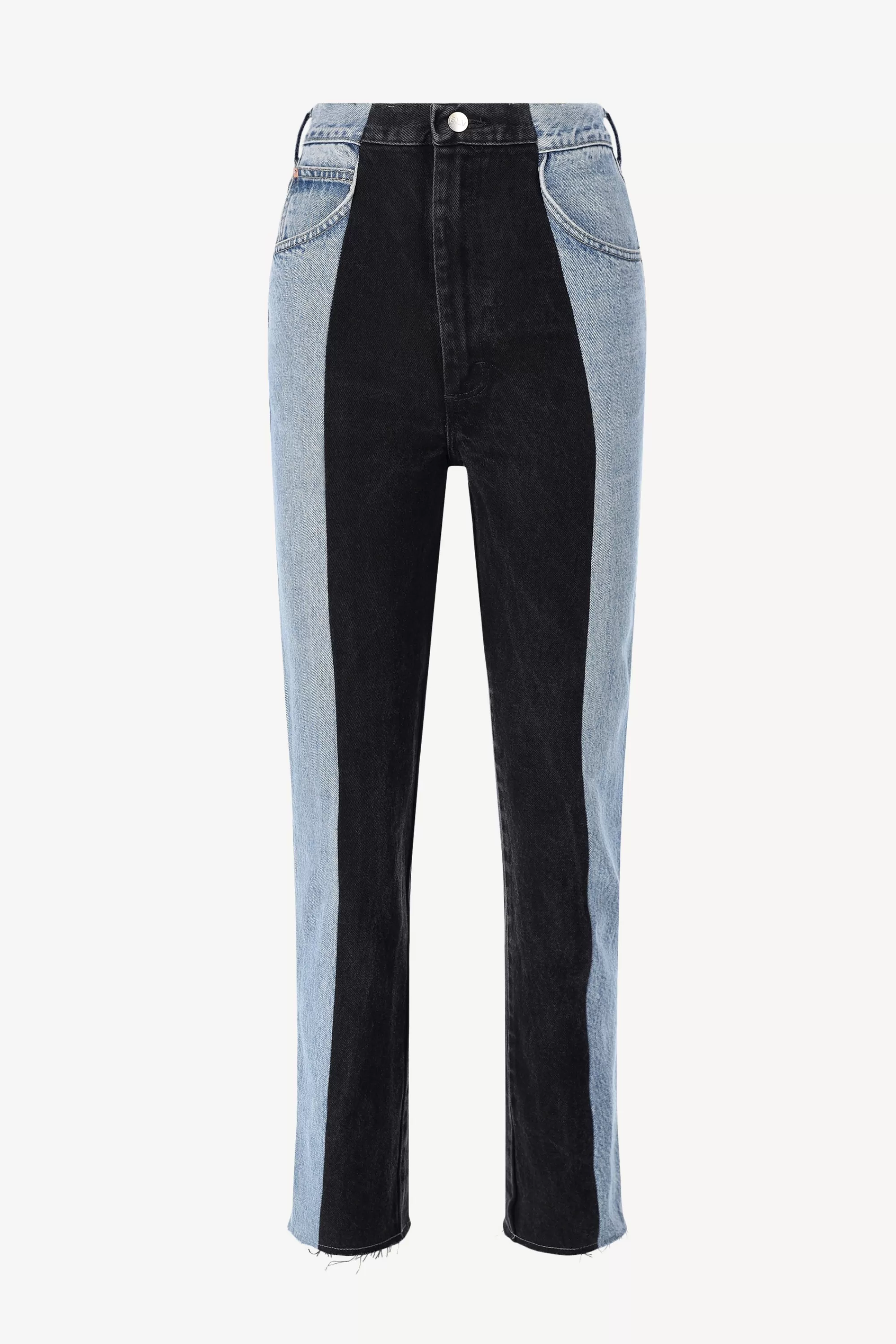 Frauen E.L.V. Denim Jeans Straight In Light Blue/Schwarz