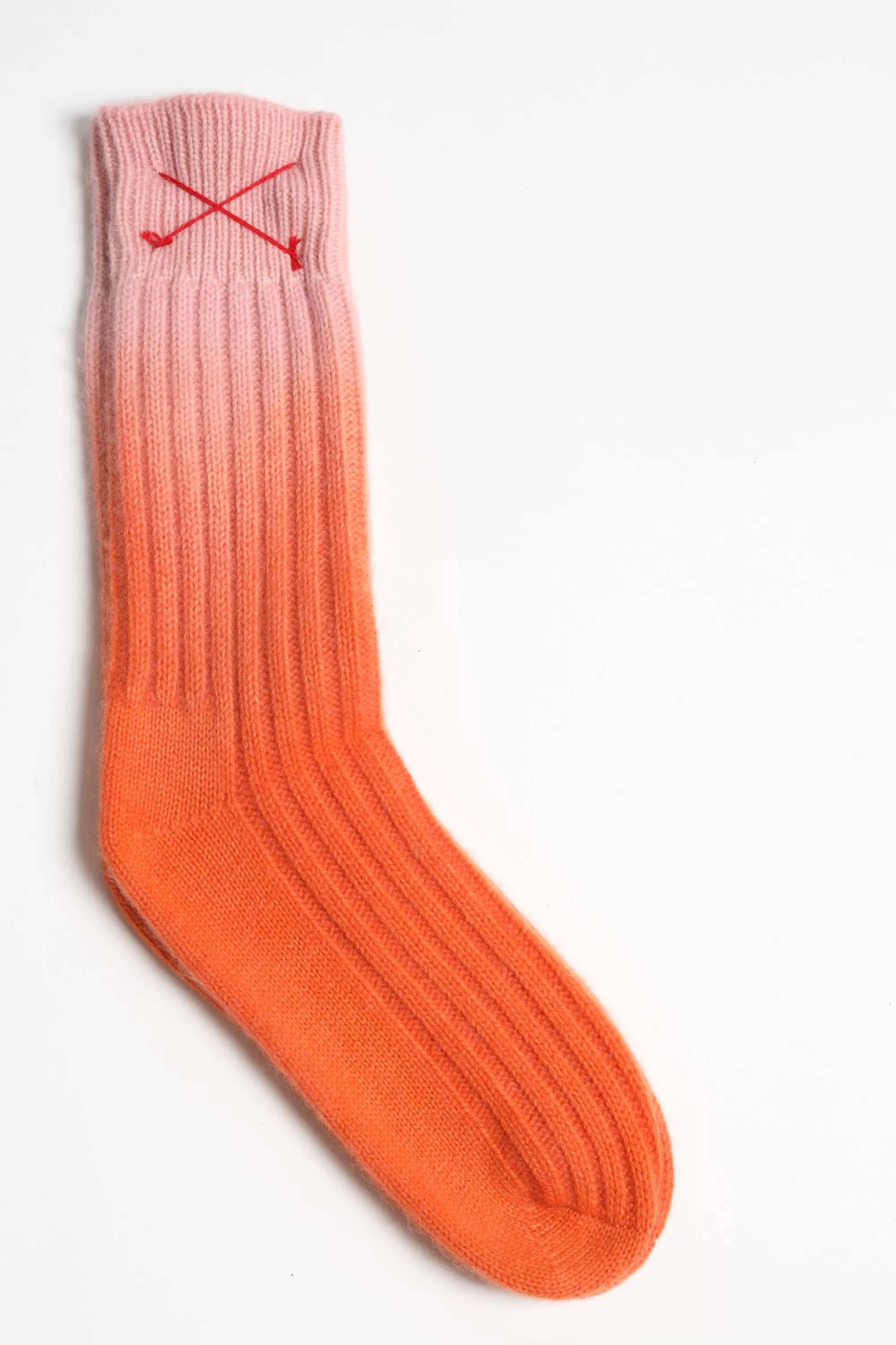 Frauen Mell-o Kaschmirsocken Dip Dye In Rose/Orange