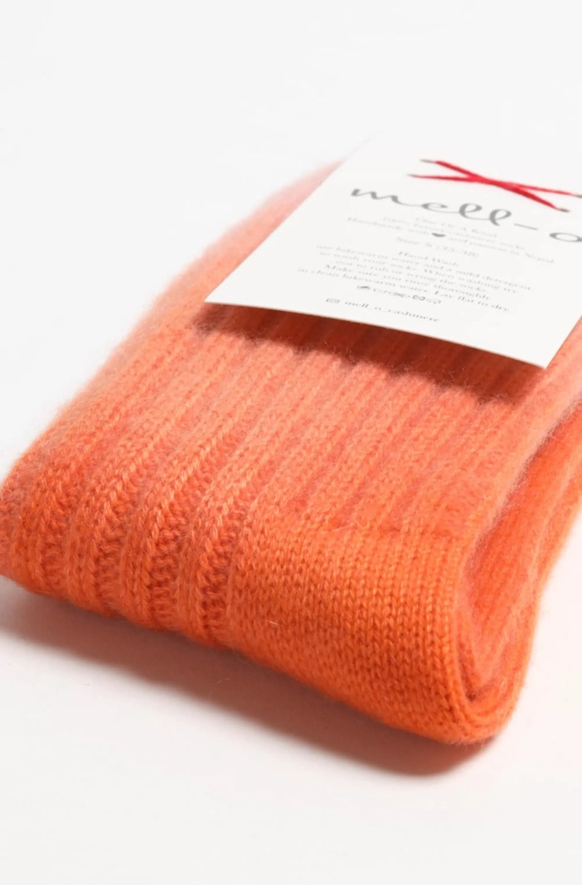 Frauen Mell-o Kaschmirsocken Dip Dye In Rose/Orange