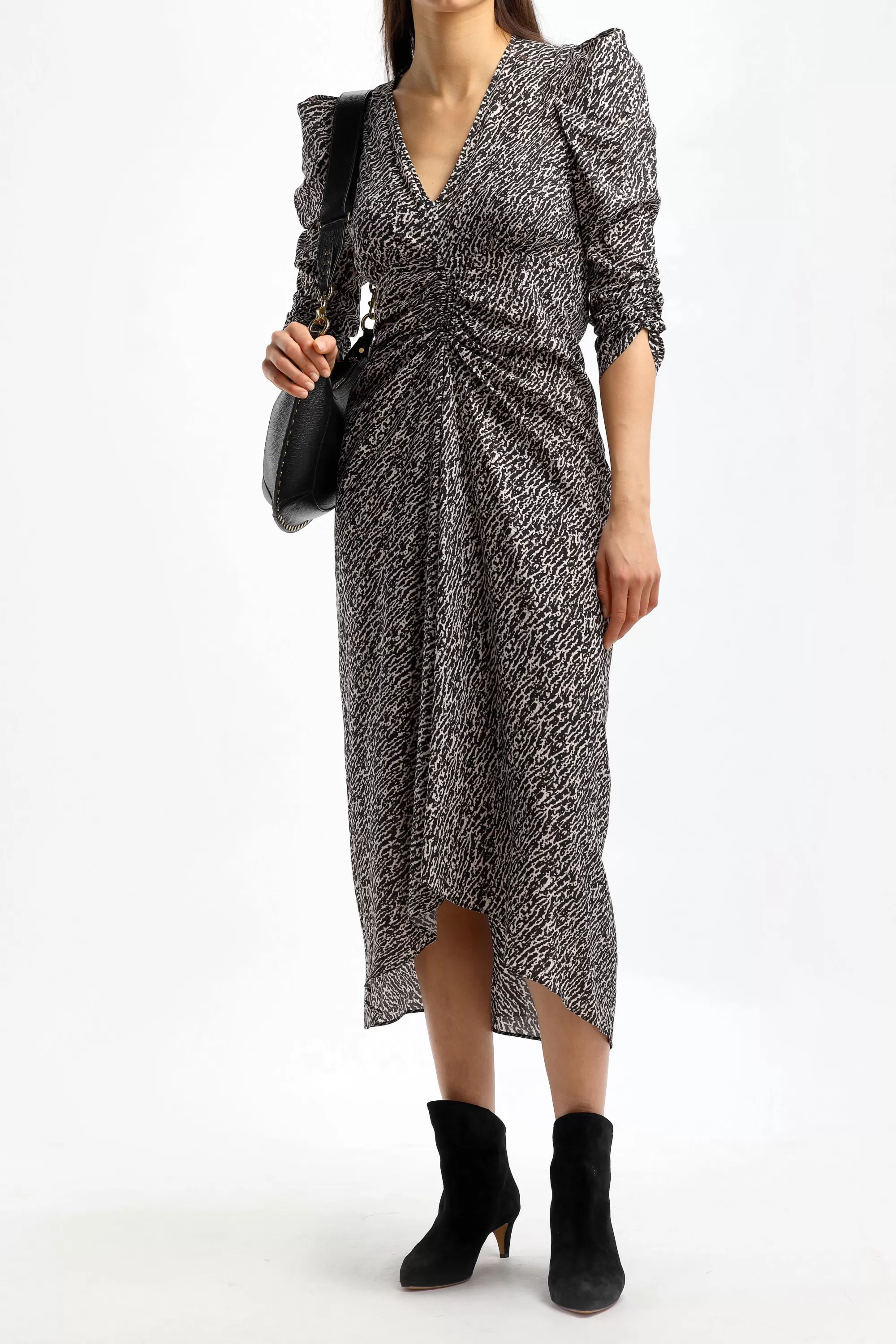 Frauen Isabel Marant Kleid Albini In Schwarz Printed