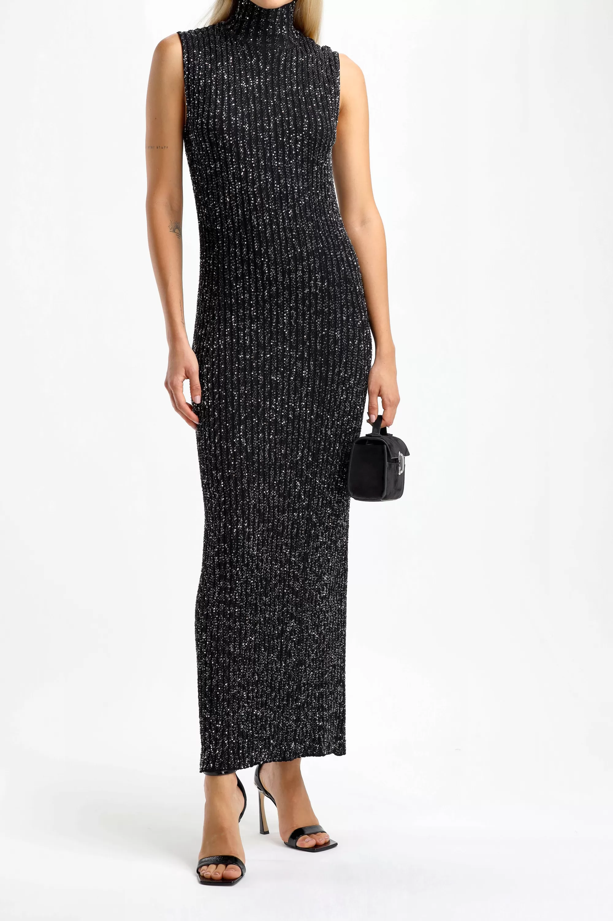 Frauen Missoni Kleid High Neck In Schwarz/Silber