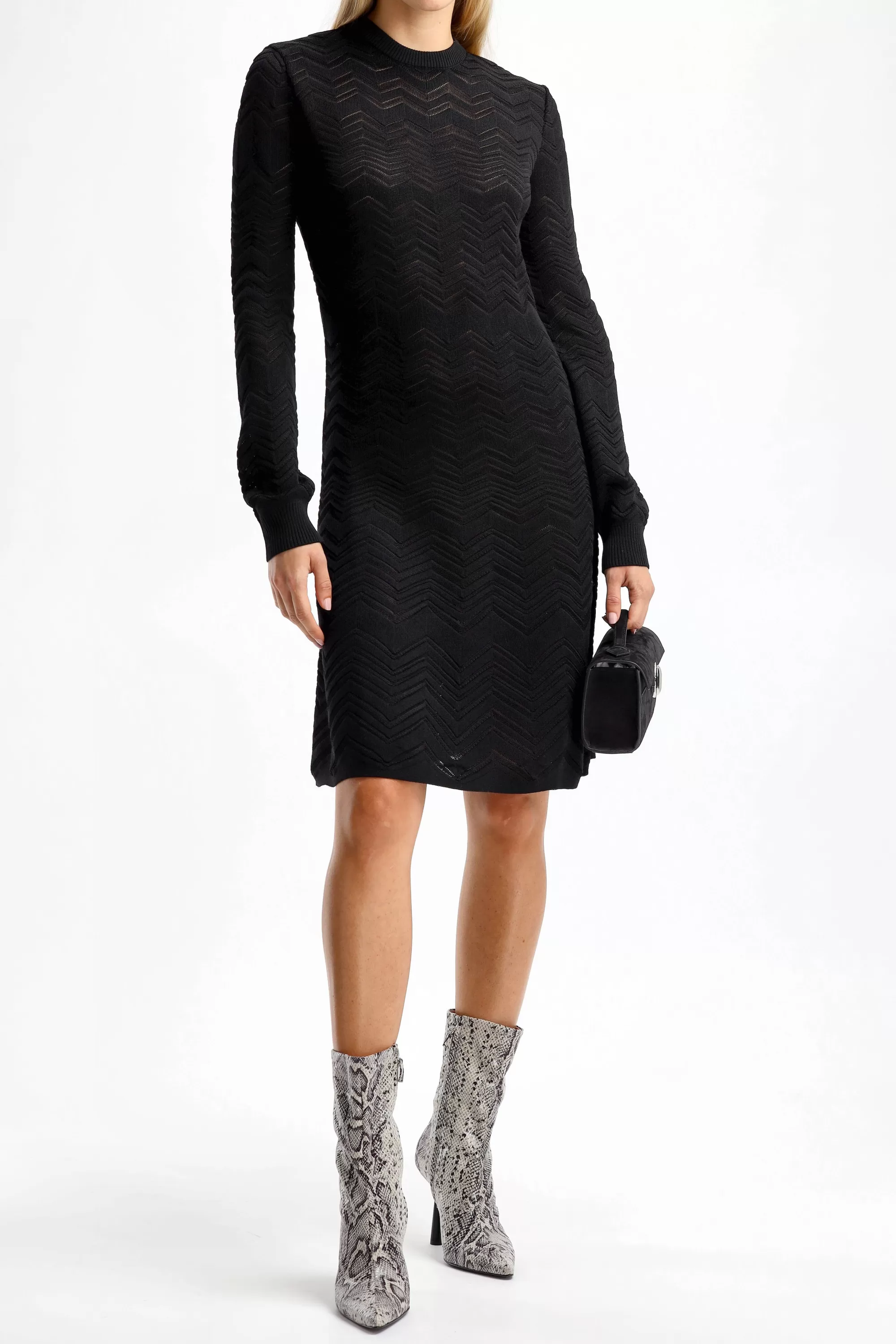 Frauen Missoni Kleid Long Sleeve In Black Beauty