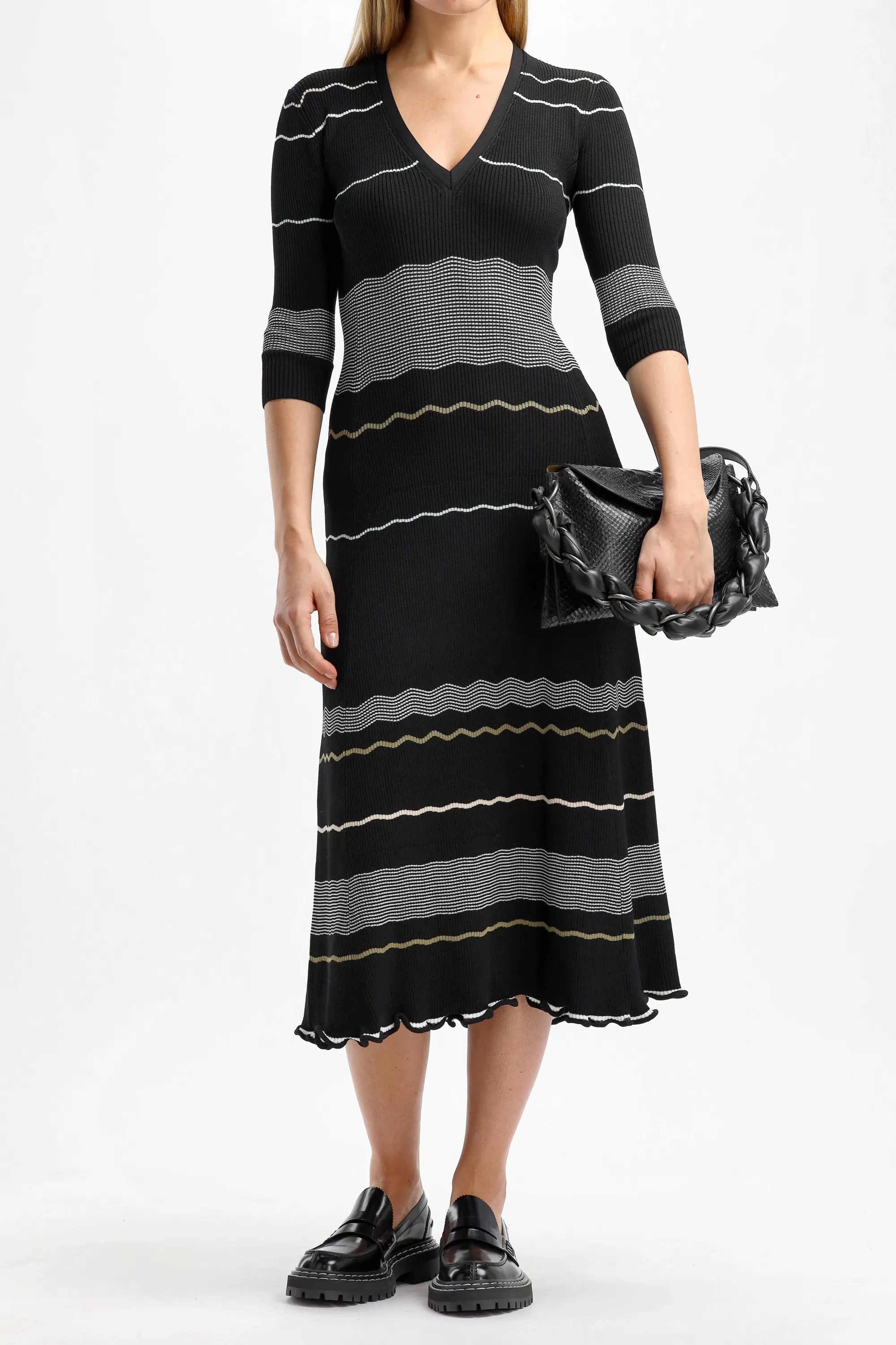 Frauen Proenza Schouler Kleid Matte Stripe In Schwarz