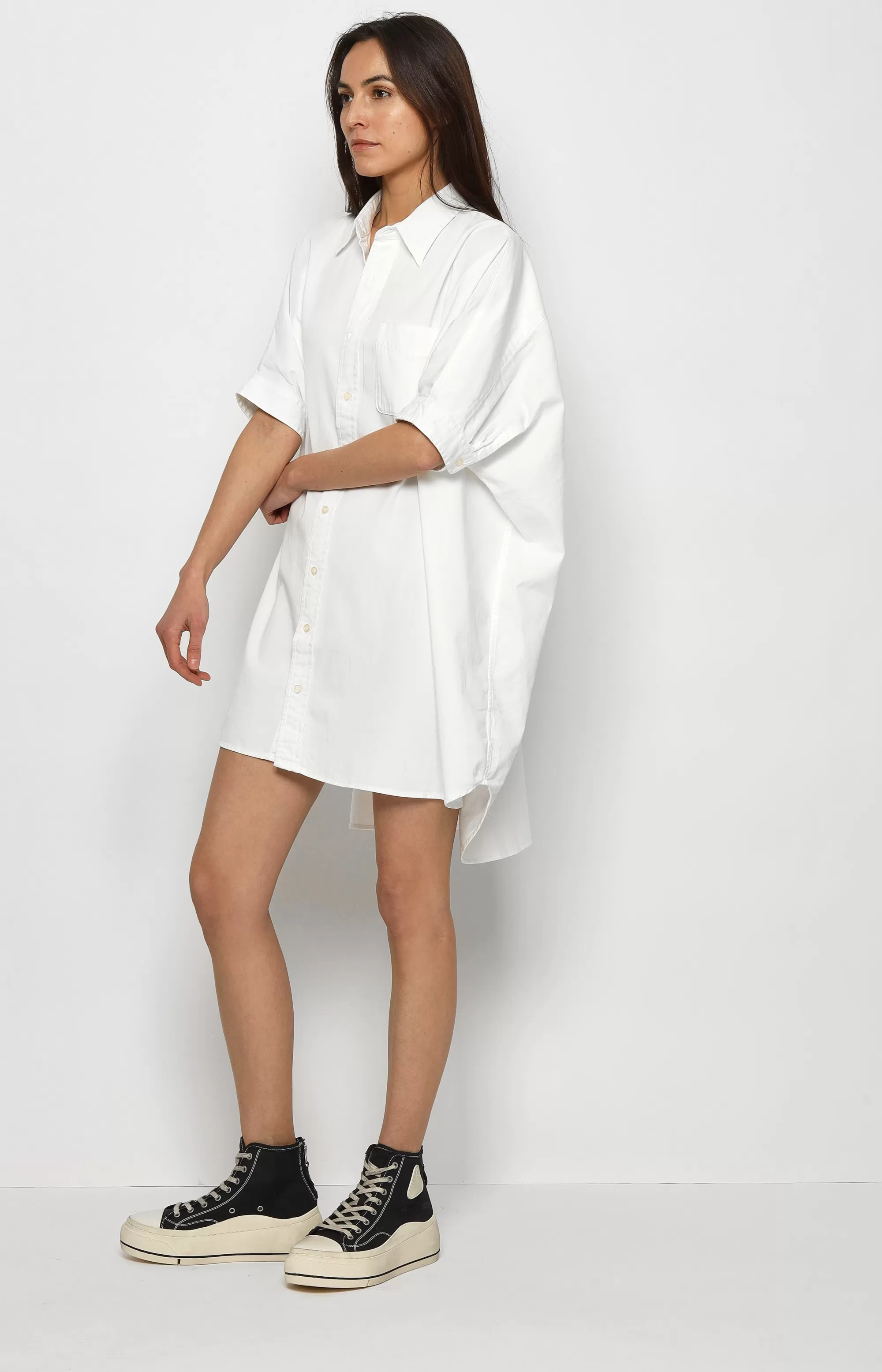 Frauen R13 Kleid Oversized Boxy Button Up In Weis