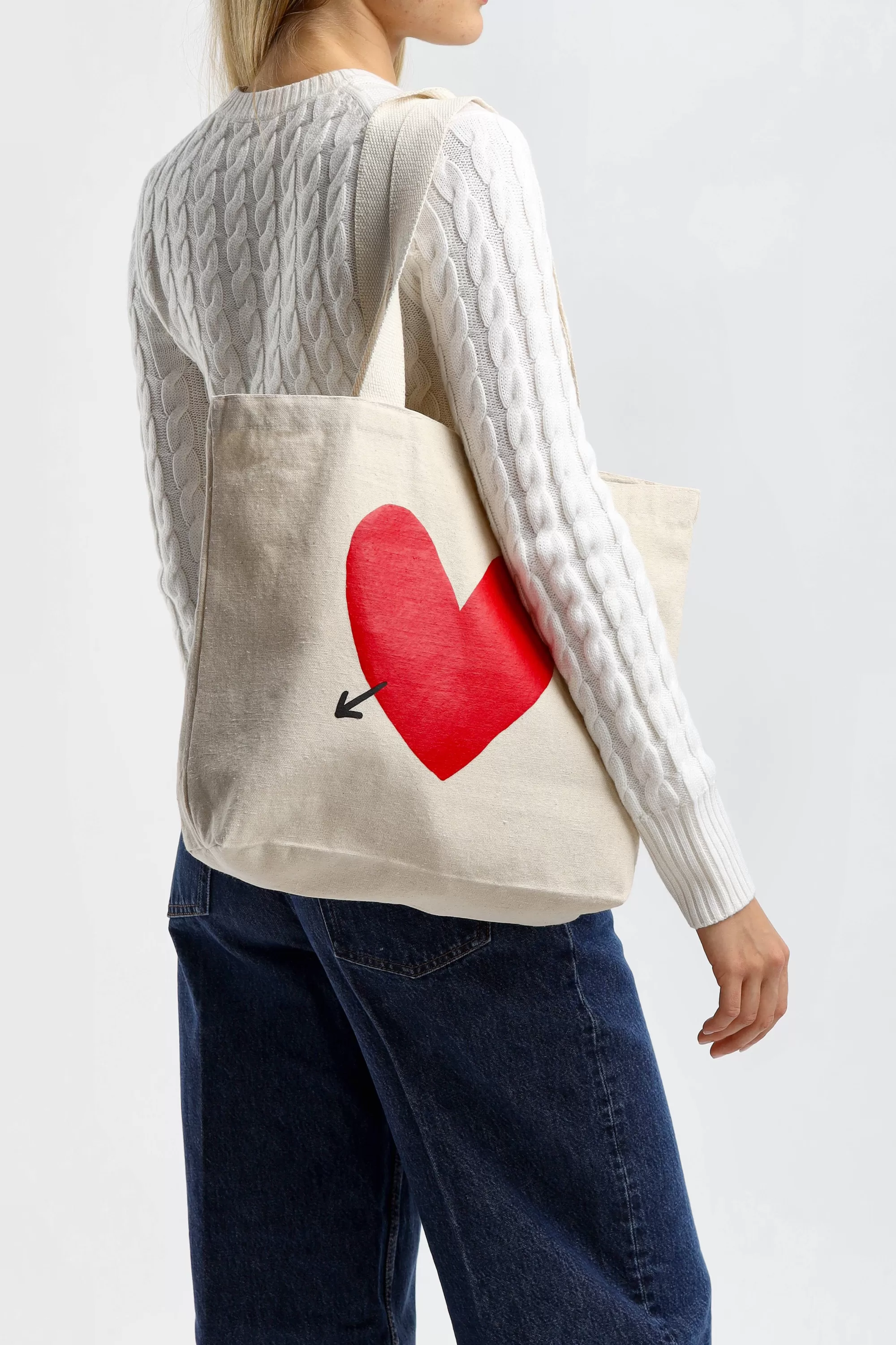 Frauen Anita Hass Kleiner Canvas Shopper Mit Herz-Logo