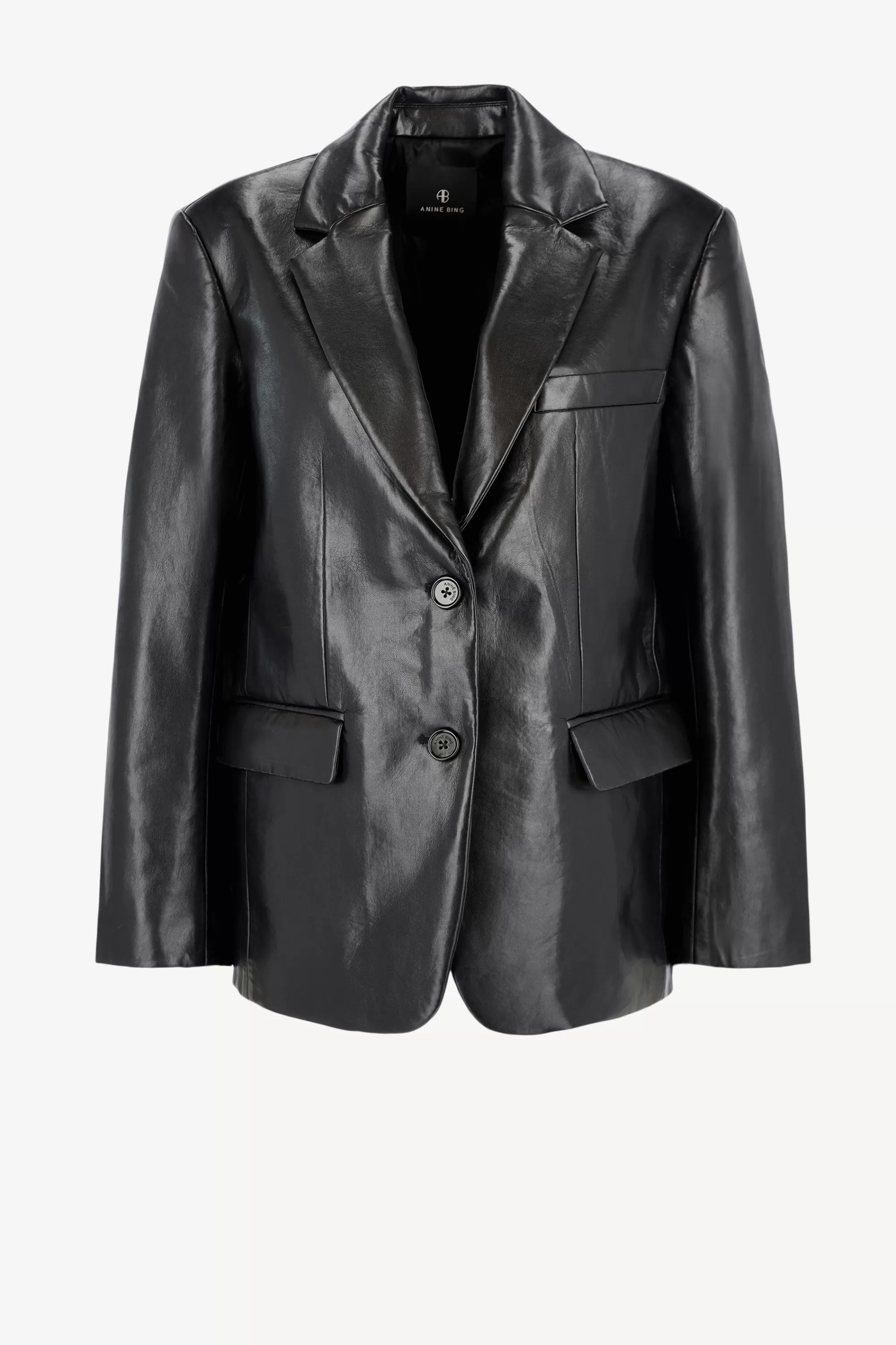 Frauen Anine Bing Lederblazer Classic In Schwarz