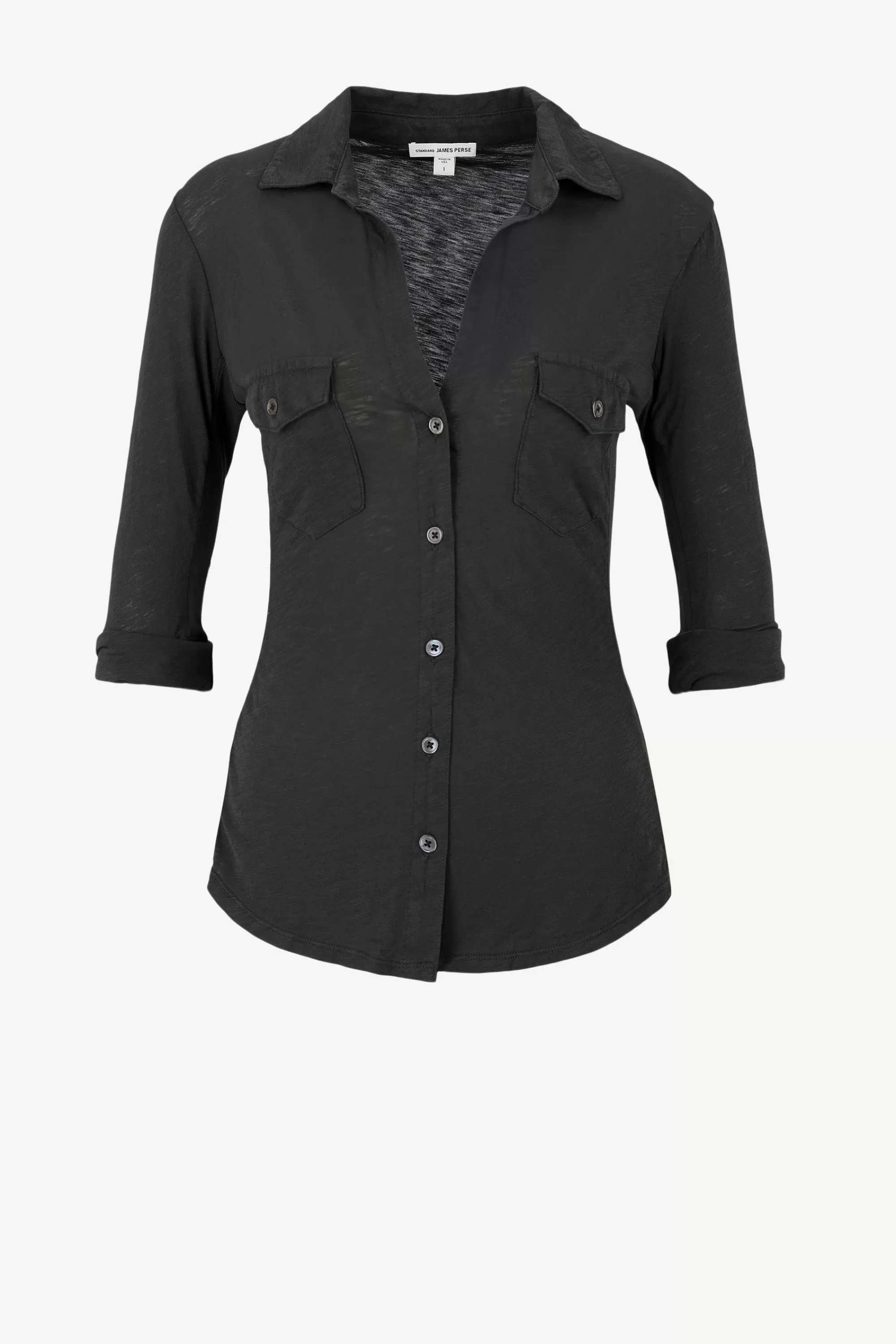 Frauen James Perse Longsleeve Contrast Panel In Carbon