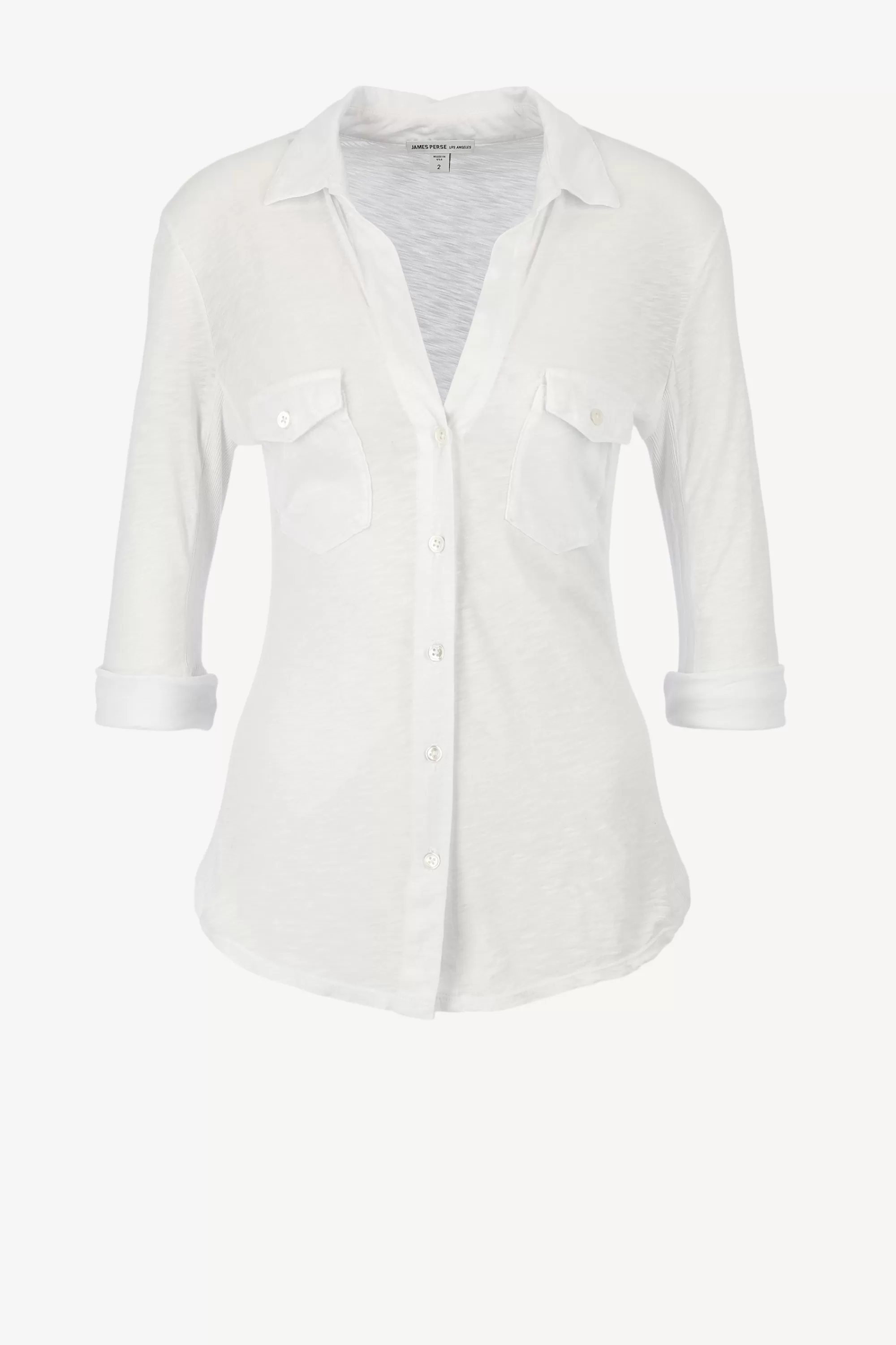 Frauen James Perse Longsleeve Contrast Panel In Weis