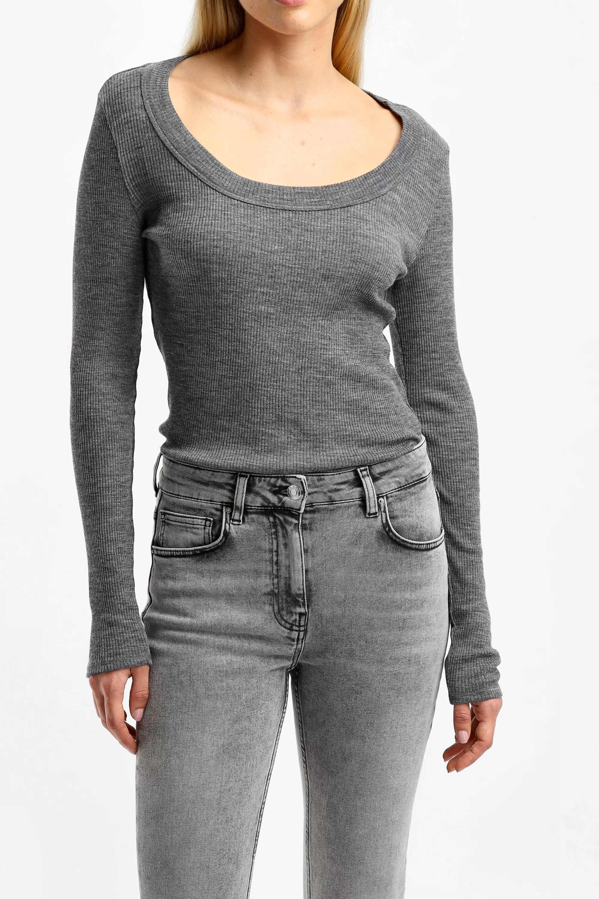 Frauen Dorothee Schumacher Longsleeve Cosy Rib In Grau