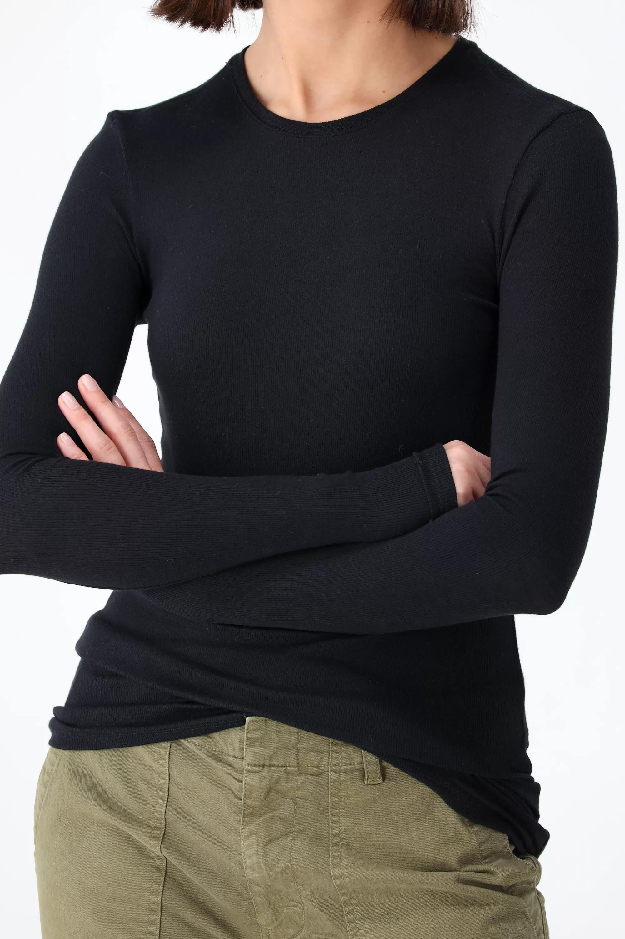 Frauen Anthony Thomas Melillo Longsleeve Modal Rib In Schwarz