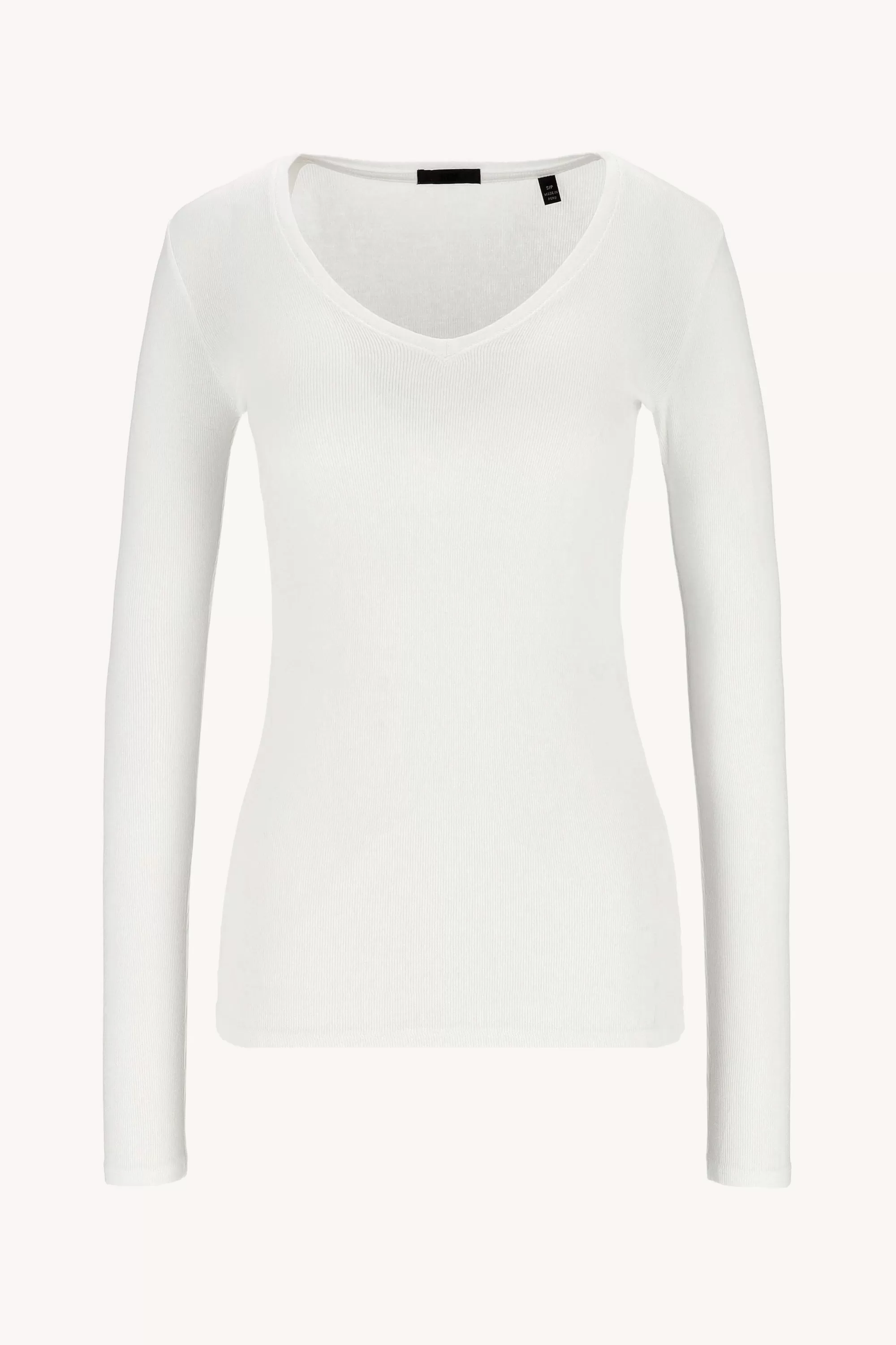 Frauen Anthony Thomas Melillo Longsleeve V Modal Rib In Weis