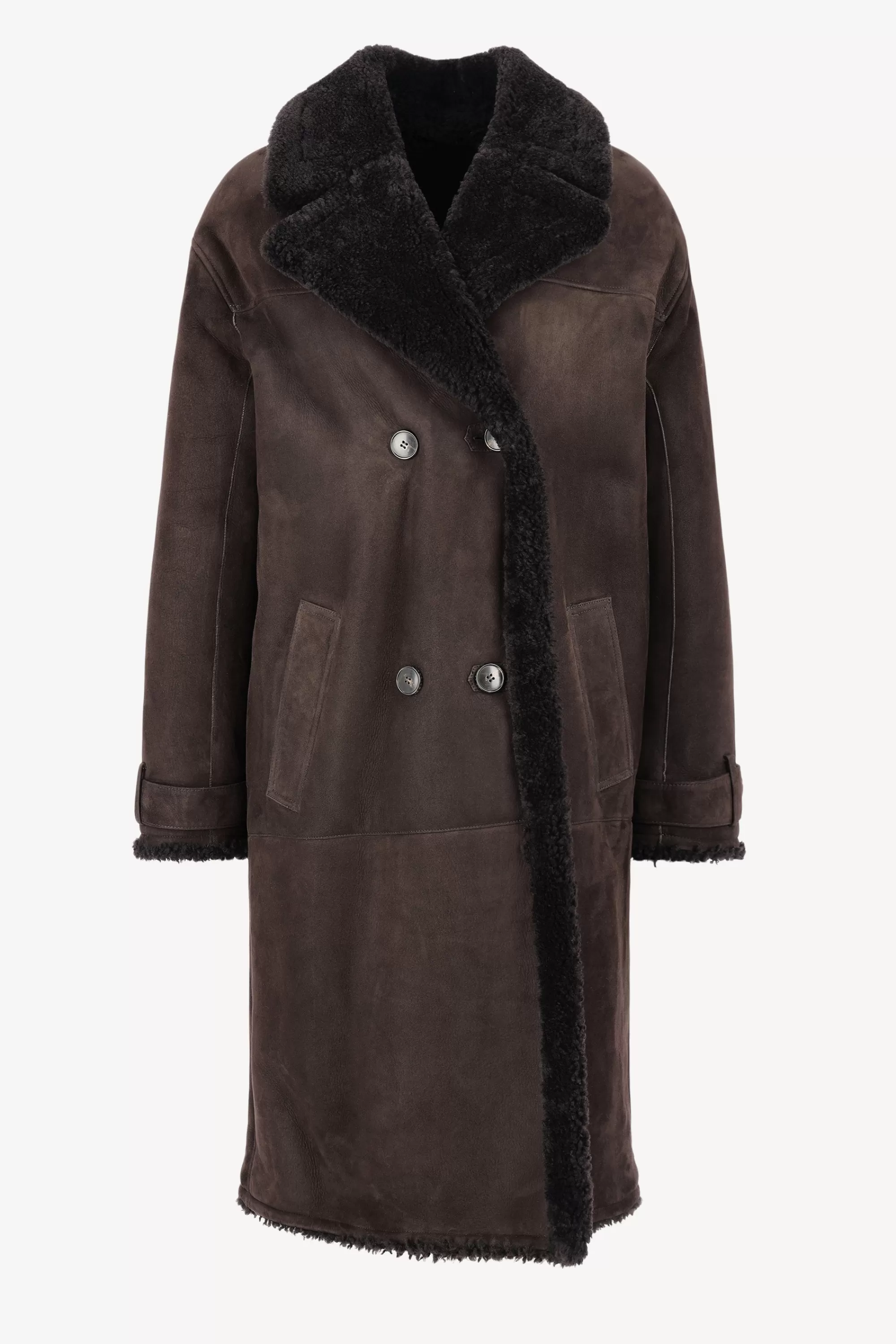 Frauen Yves Salomon Mäntel Shearling In Cacao