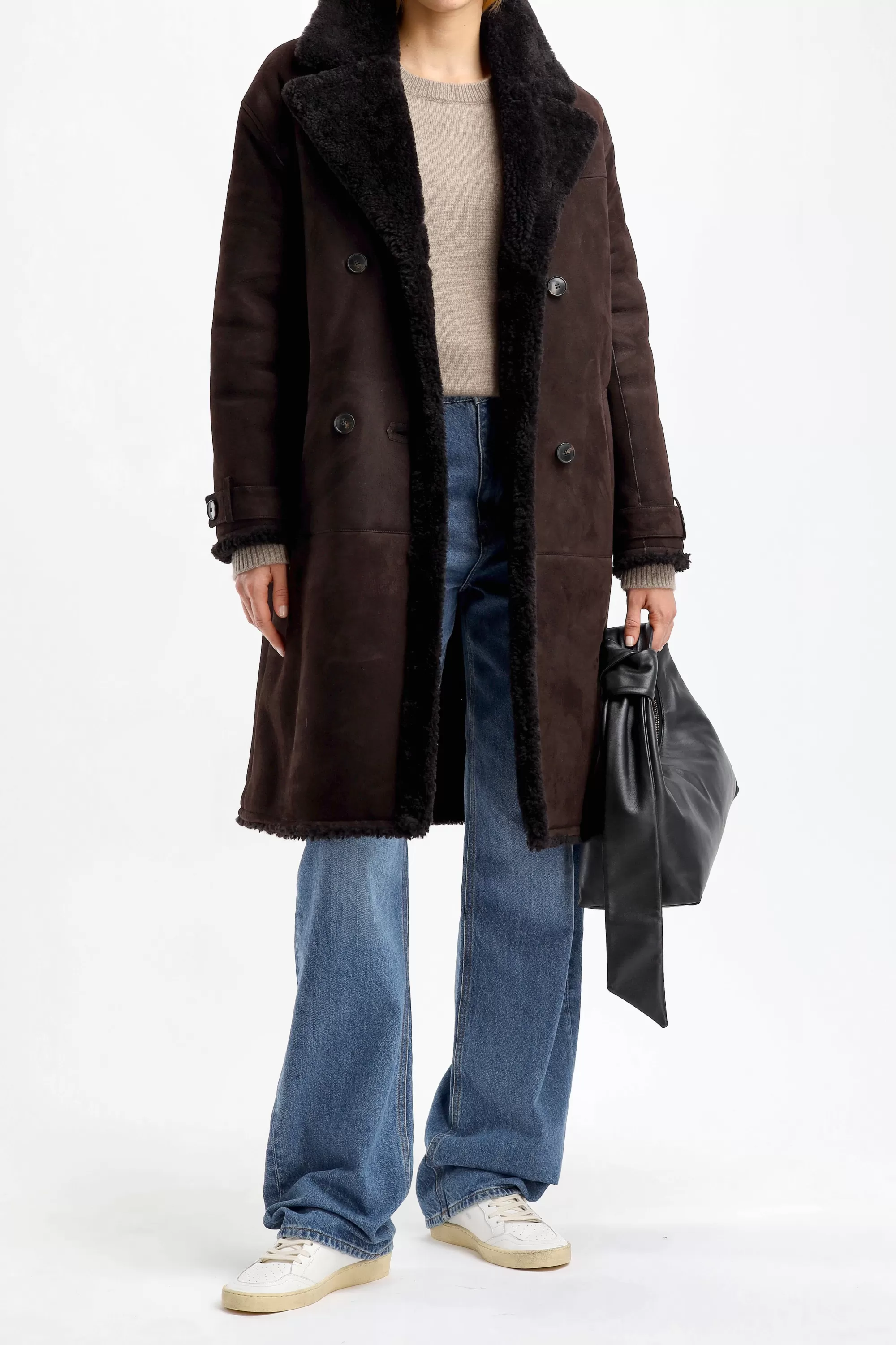 Frauen Yves Salomon Mäntel Shearling In Cacao