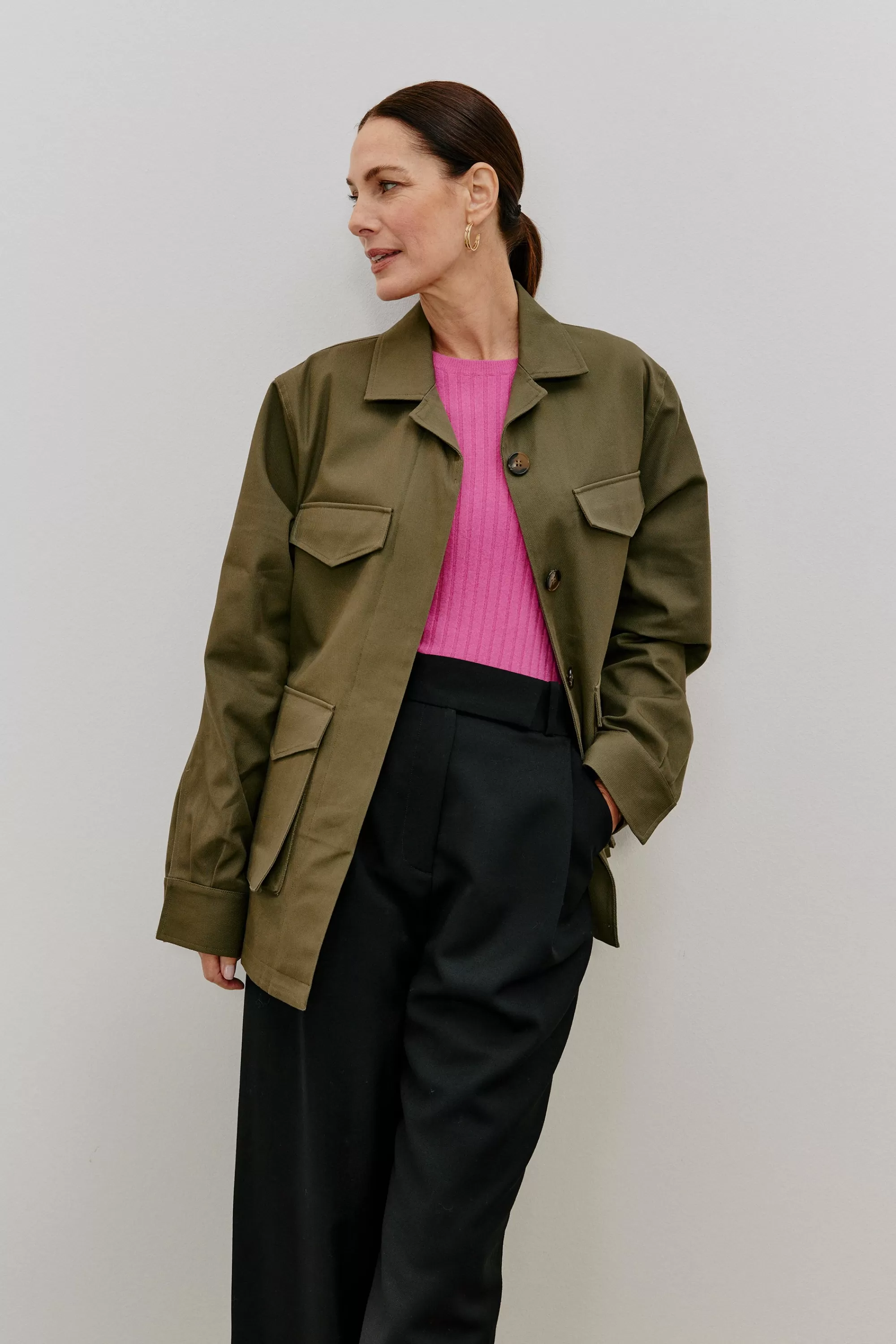 Frauen Toteme Oversized Jacke Army In Khaki