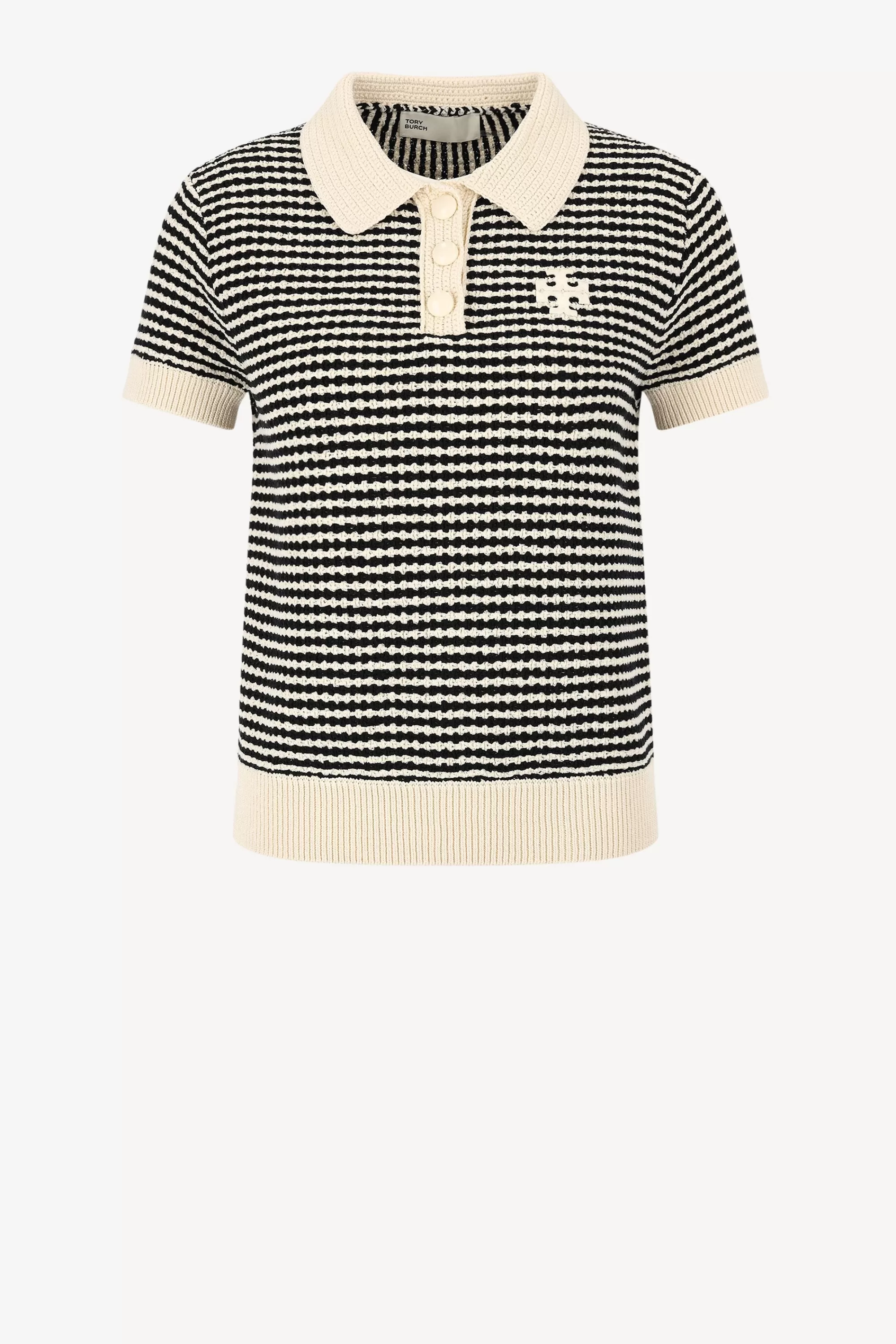 Frauen Tory Burch Polohemd Crochet In French/Schwarz