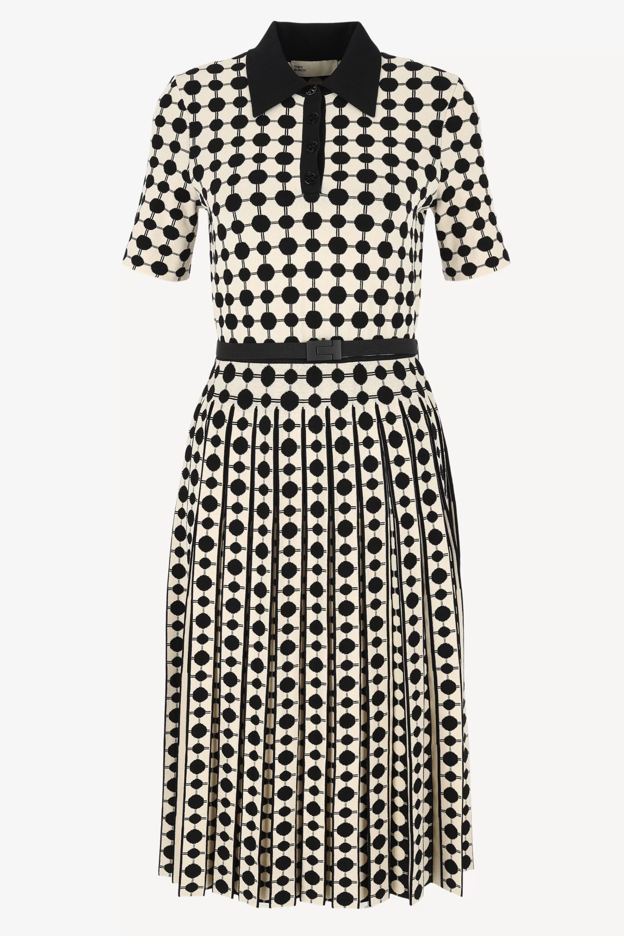 Frauen Tory Burch Polokleid In Vanilla/Schwarz