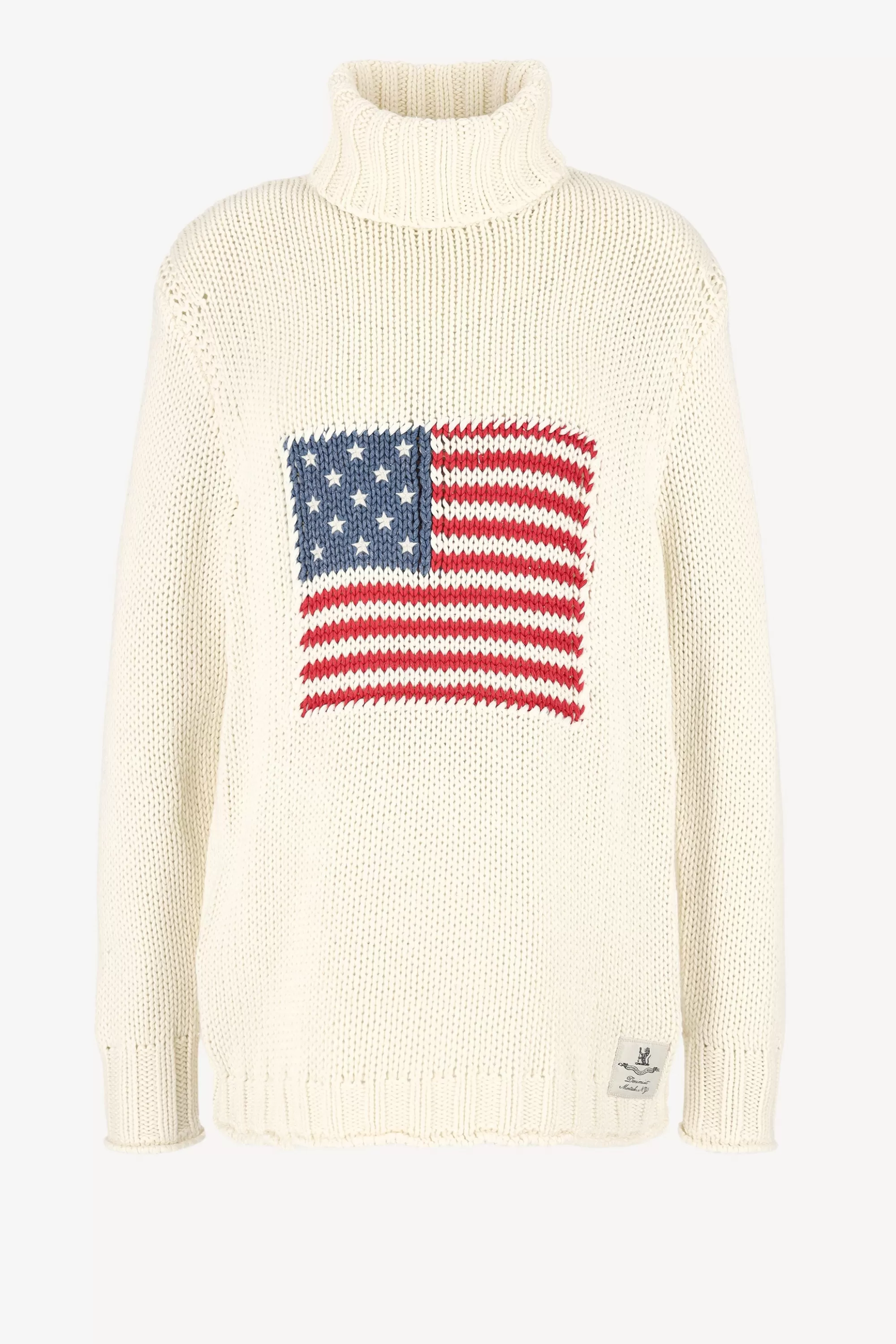 Frauen Denimist Pullover American Flag In Ecru