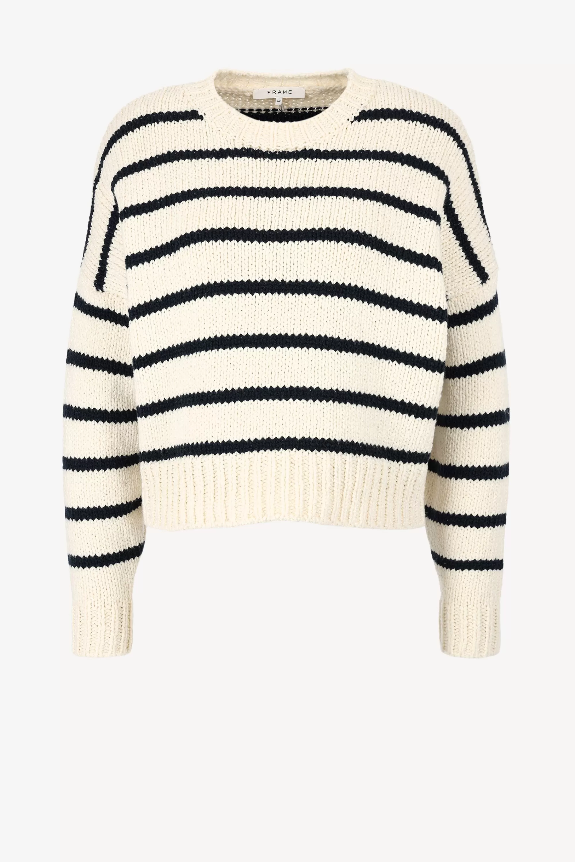 Frauen Frame Pullover Crop Crew In Navy