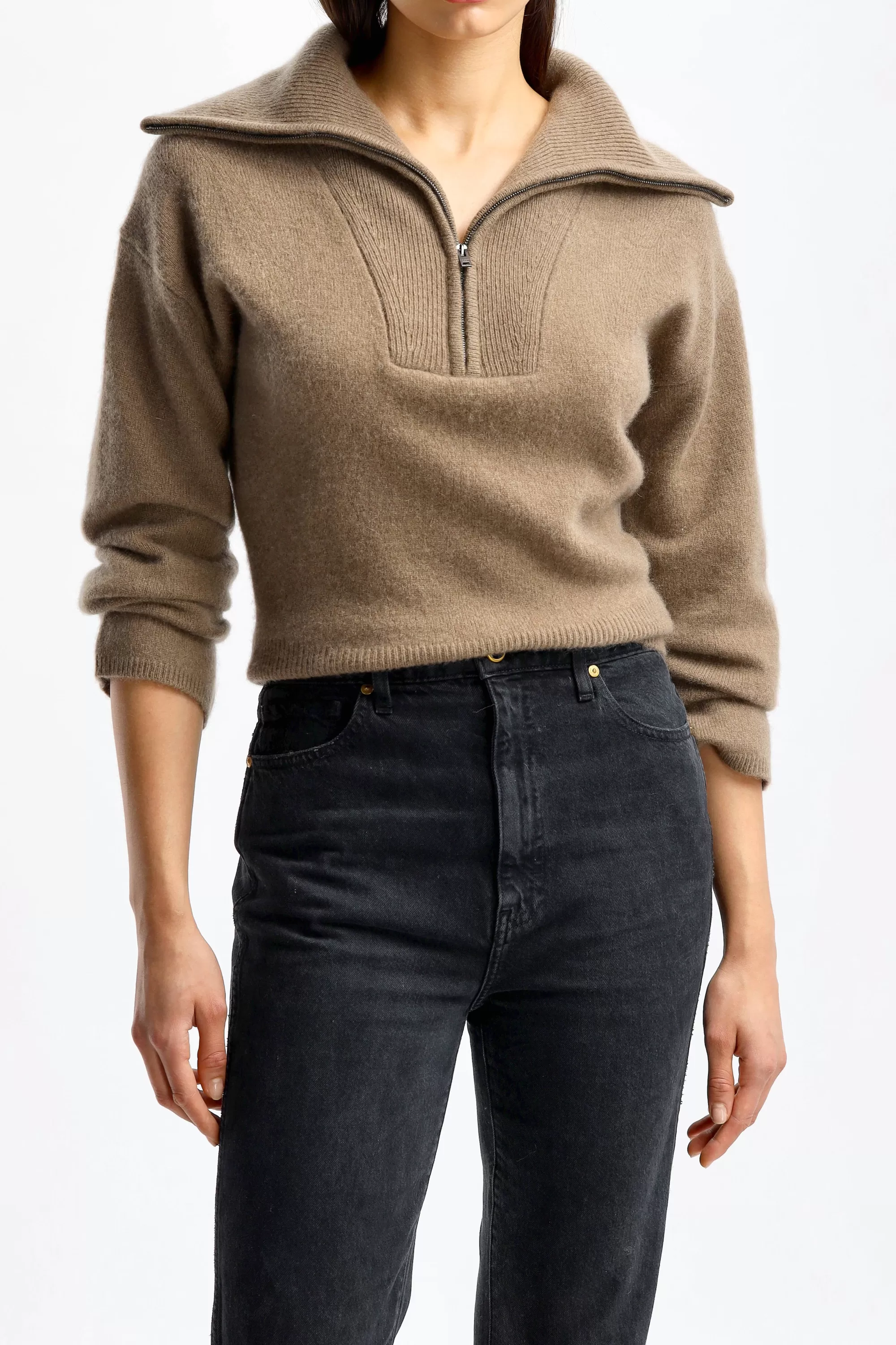 Frauen Joseph Pullover Half-Zip In Hickory