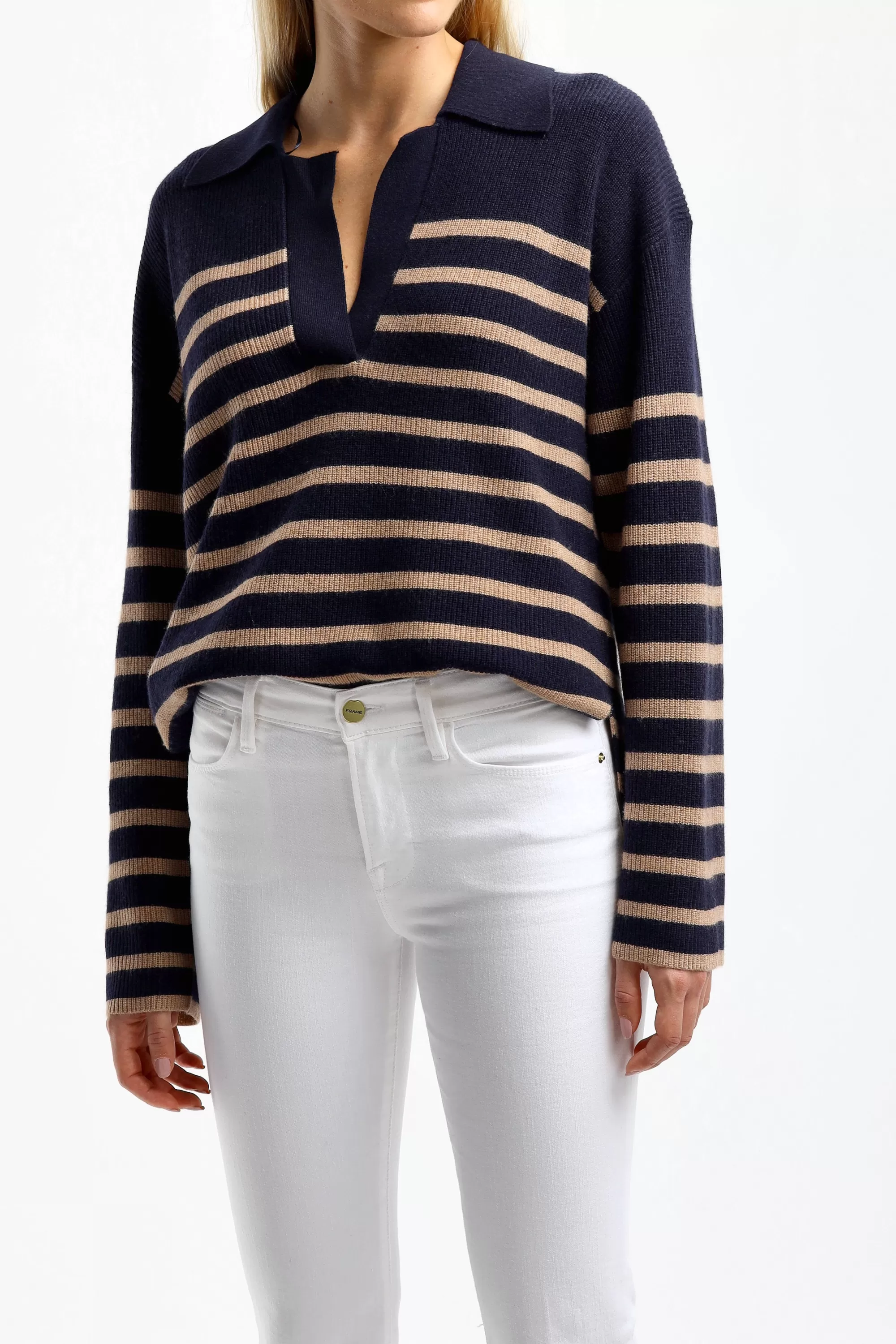 Frauen Rails Pullover Harris In Camel/Navy