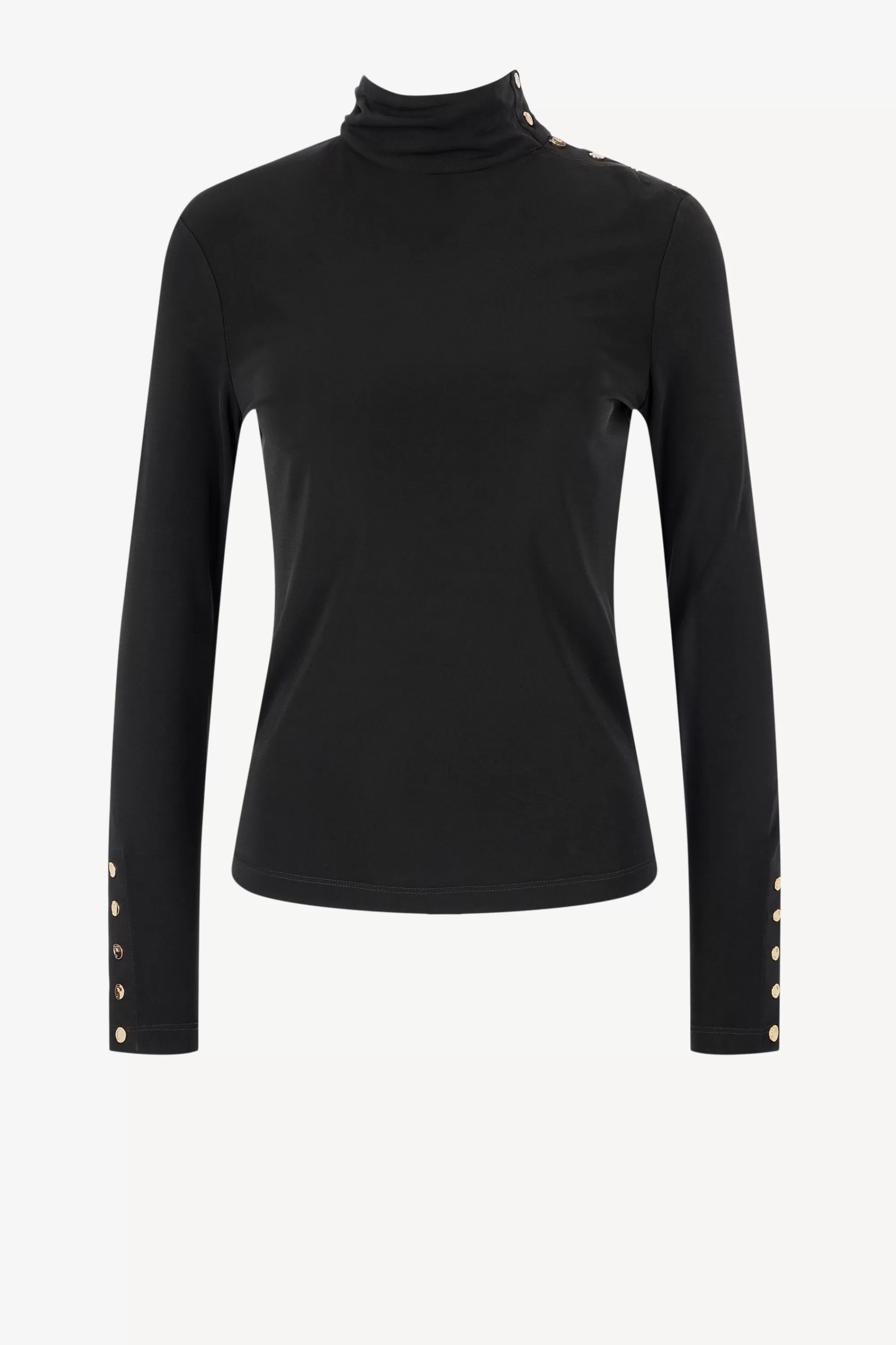 Frauen Tory Burch Pullover Jersey Button In Schwarz