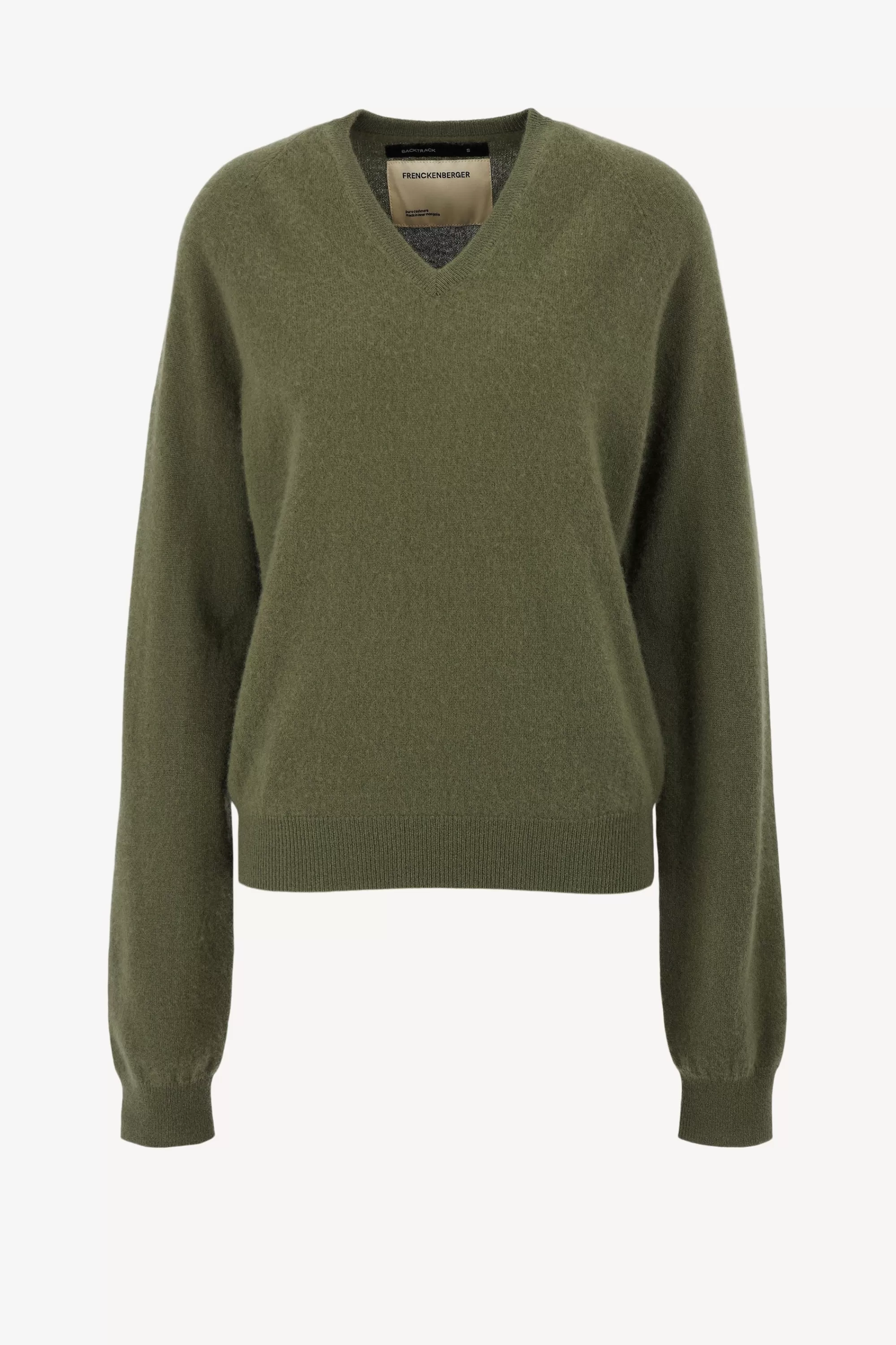 Frauen Frenckenberger Pullover Mini V-Neck In Grun