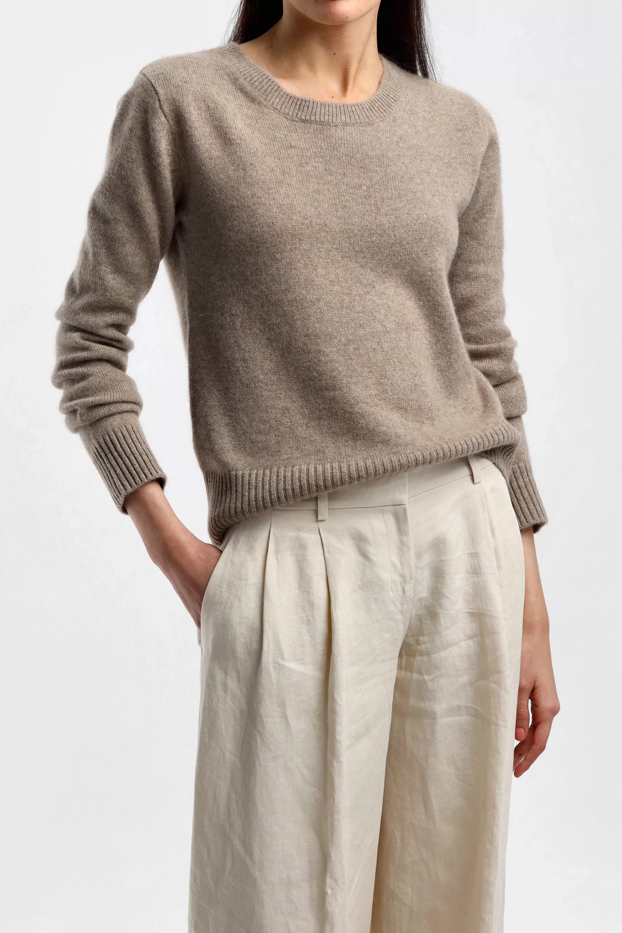 Frauen Ladneri Pullover Pure In Taupe